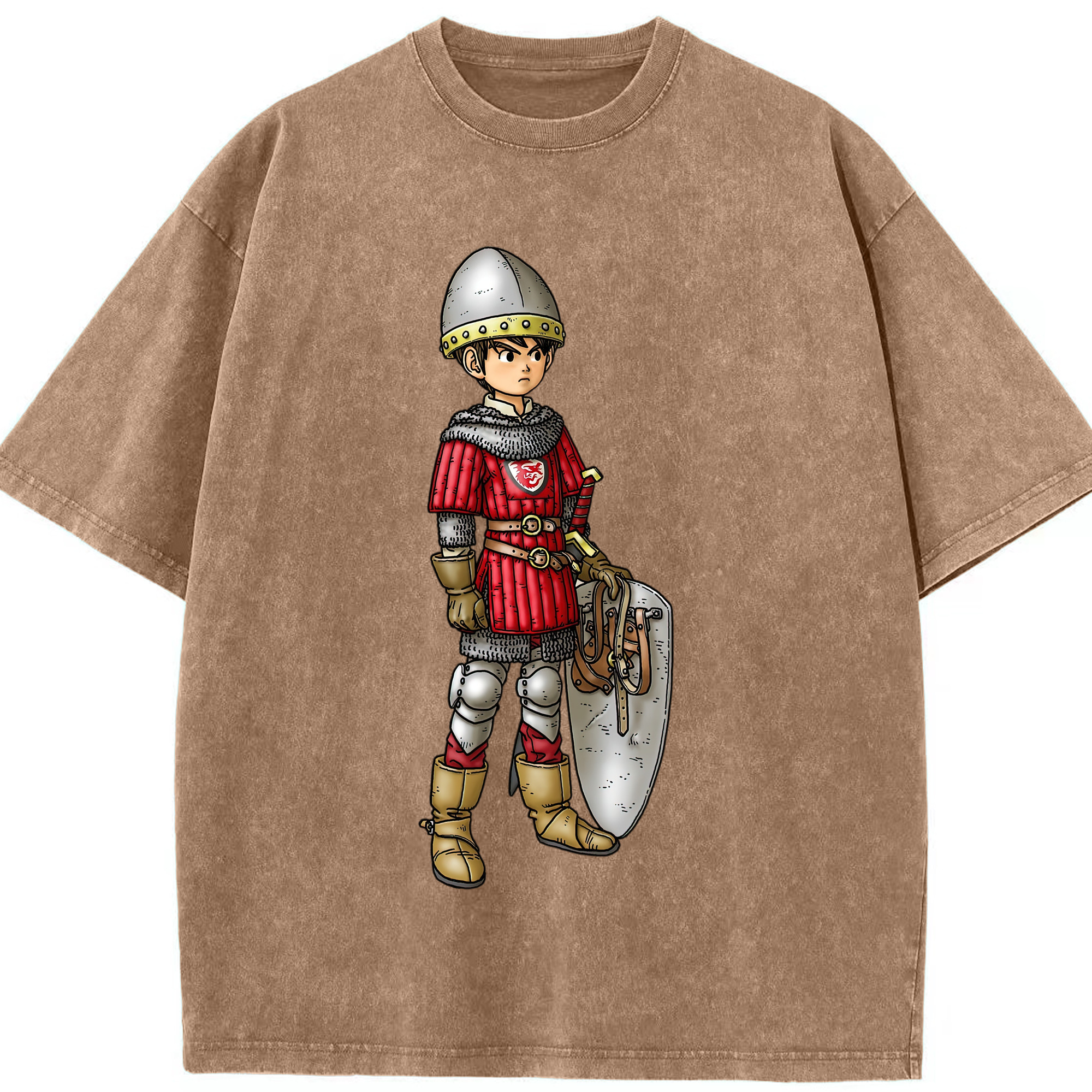 （画像用） ドラゴンクエスト Doragon Kuesuto Dragon Quest 綿100% ヴィンテージ風 半袖Tシャツ（フロントプリント）
