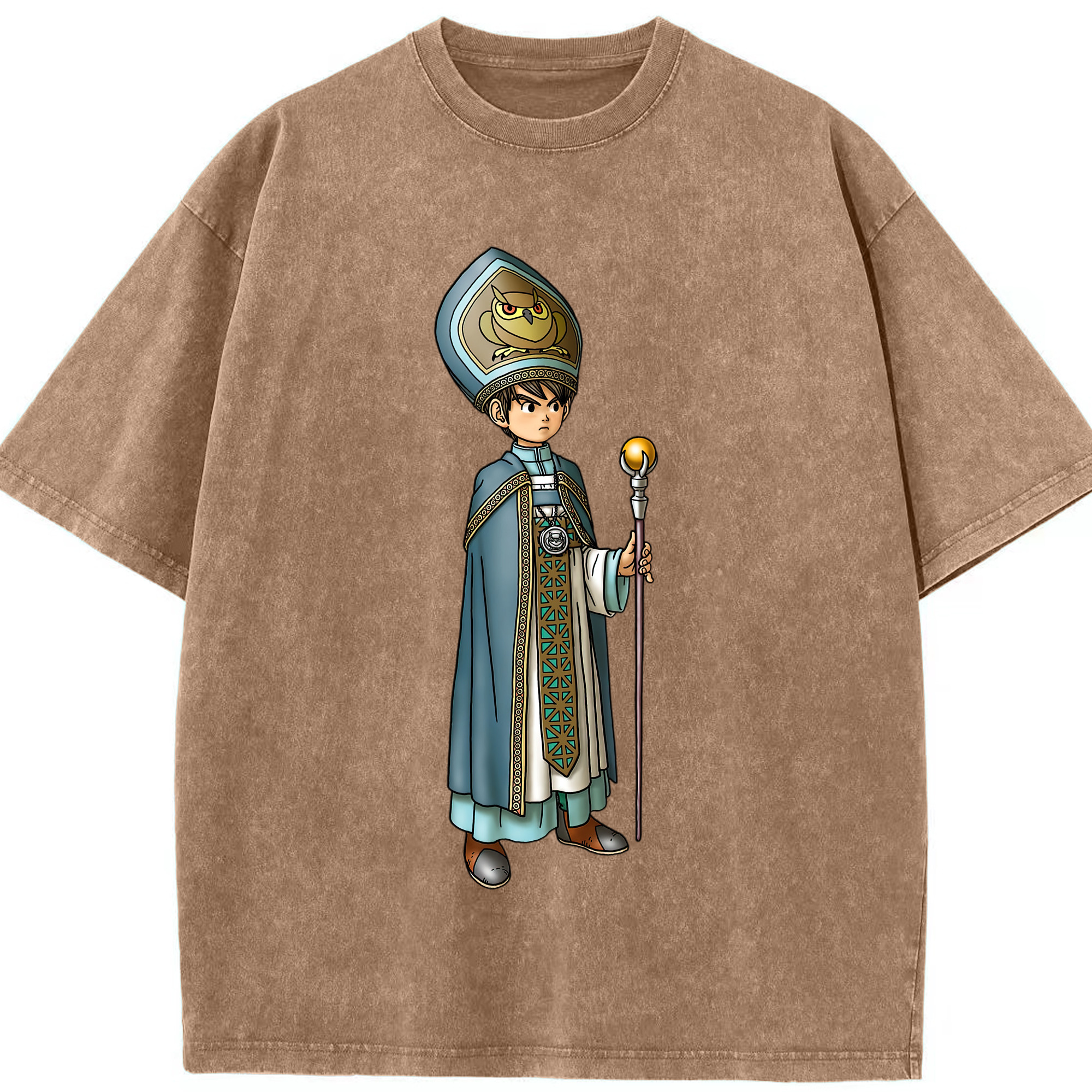 （画像用） ドラゴンクエスト Doragon Kuesuto Dragon Quest 綿100% ヴィンテージ風 半袖Tシャツ（フロントプリント）