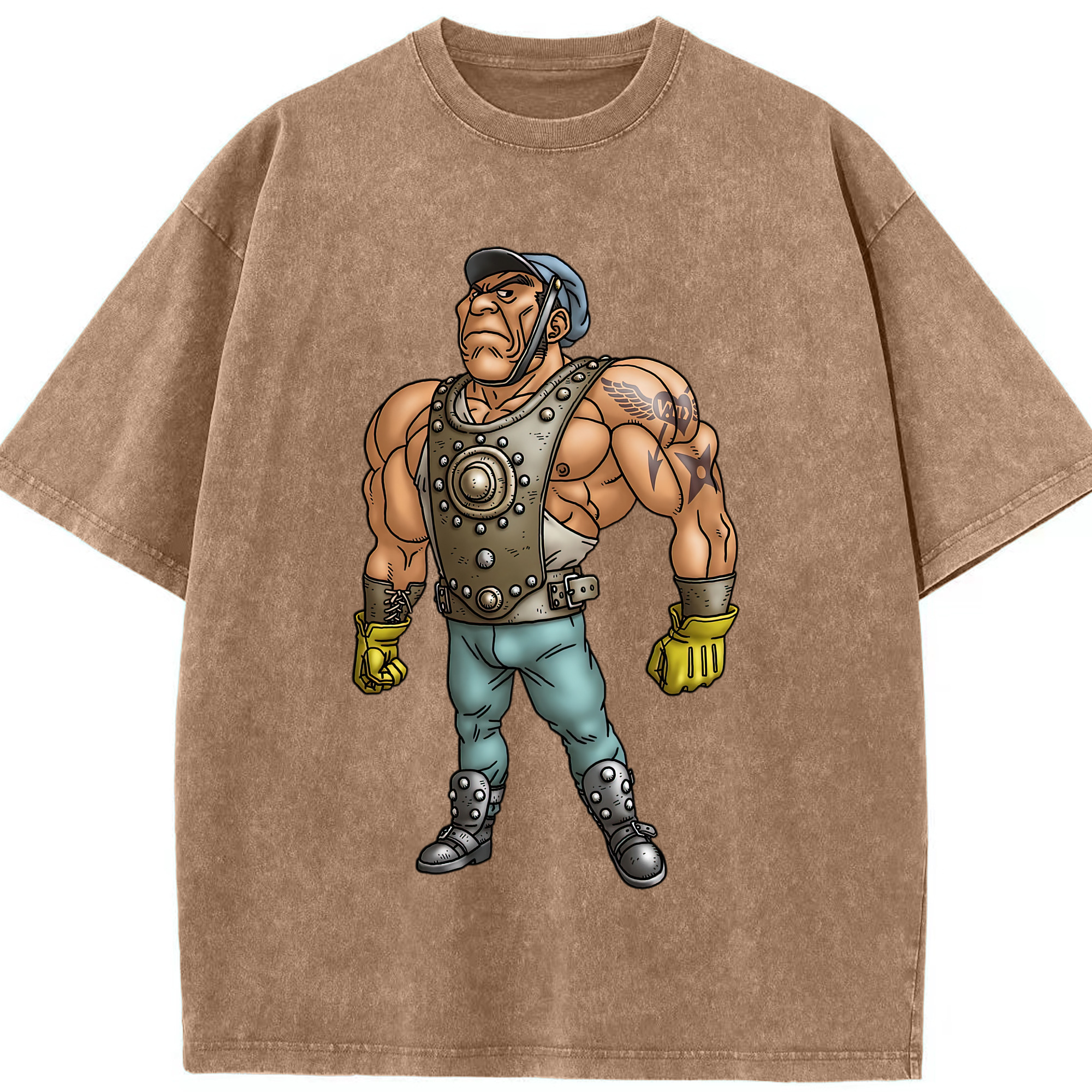 （画像用） ドラゴンクエスト Doragon Kuesuto Dragon Quest 綿100% ヴィンテージ風 半袖Tシャツ（フロントプリント）