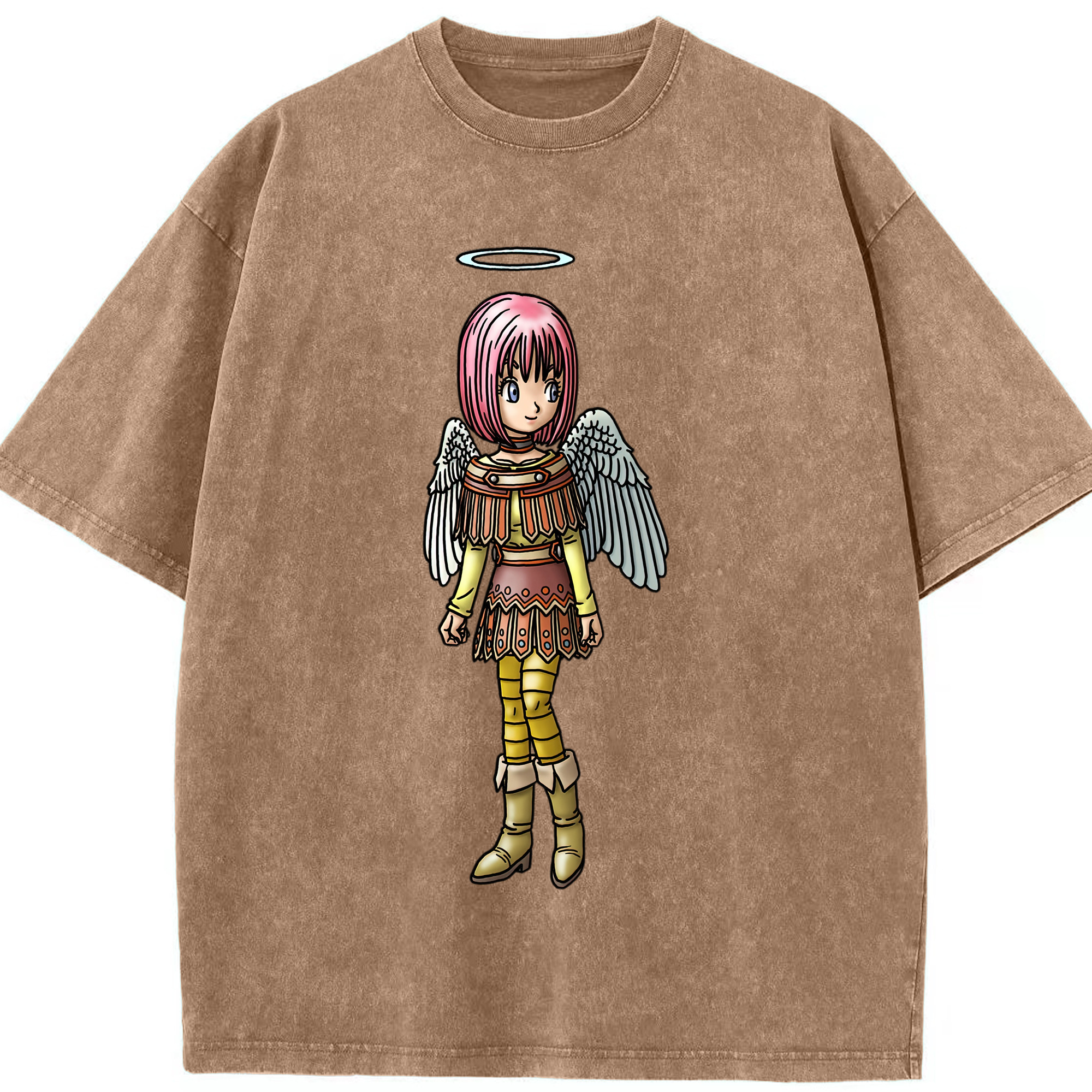 （画像用） ドラゴンクエスト Doragon Kuesuto Dragon Quest 綿100% ヴィンテージ風 半袖Tシャツ（フロントプリント）