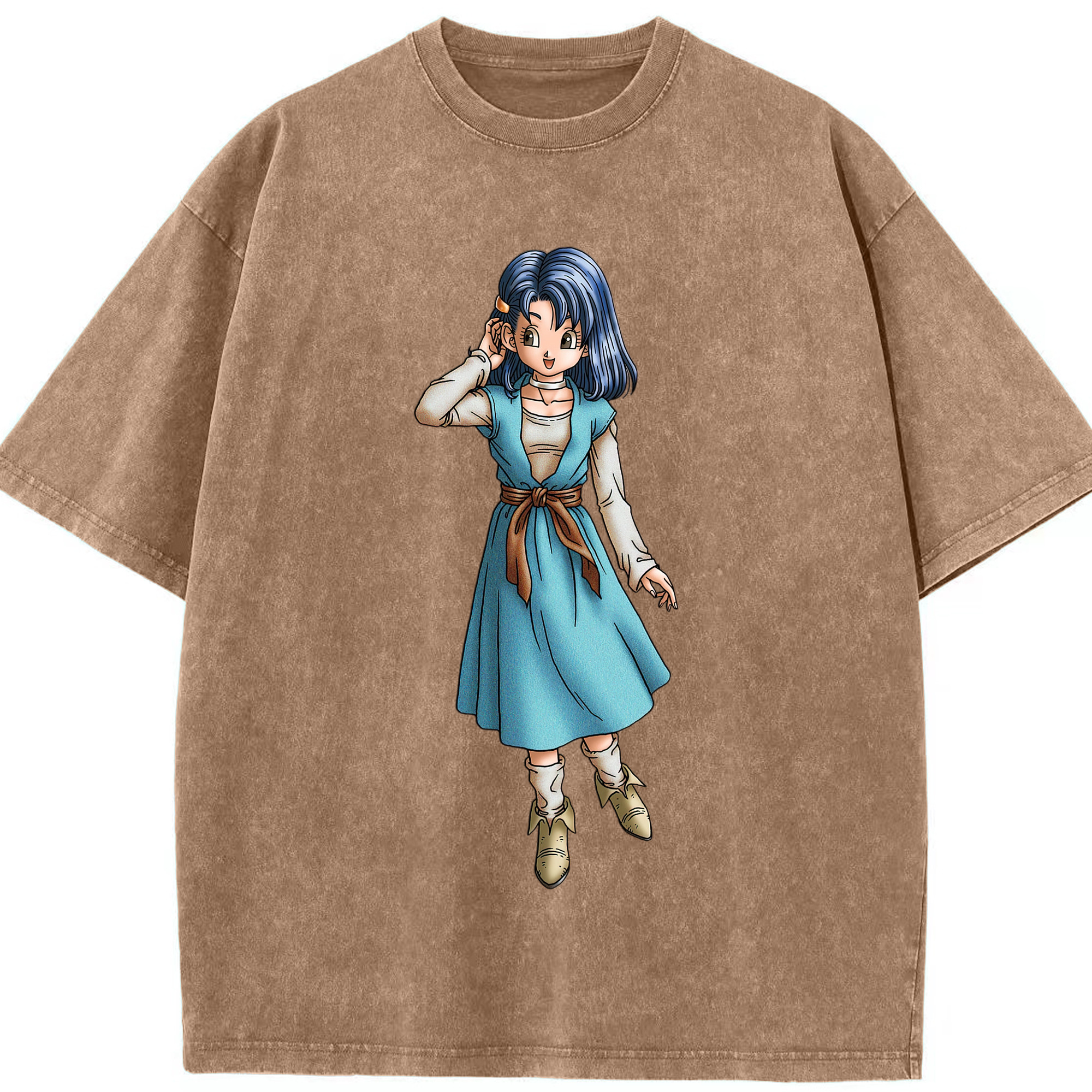 （画像用） ドラゴンクエスト Doragon Kuesuto Dragon Quest 綿100% ヴィンテージ風 半袖Tシャツ（フロントプリント）