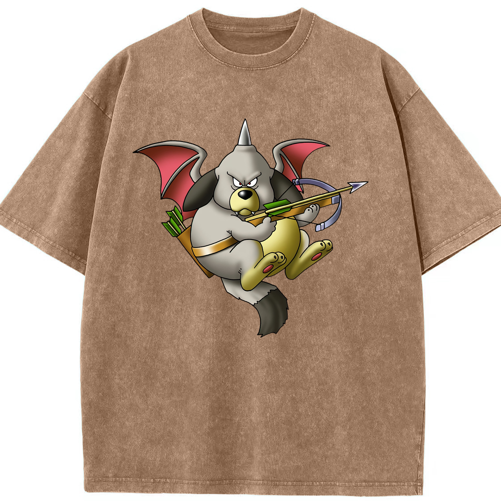 （画像用） ドラゴンクエスト Doragon Kuesuto Dragon Quest 綿100% ヴィンテージ風 半袖Tシャツ（フロントプリント）