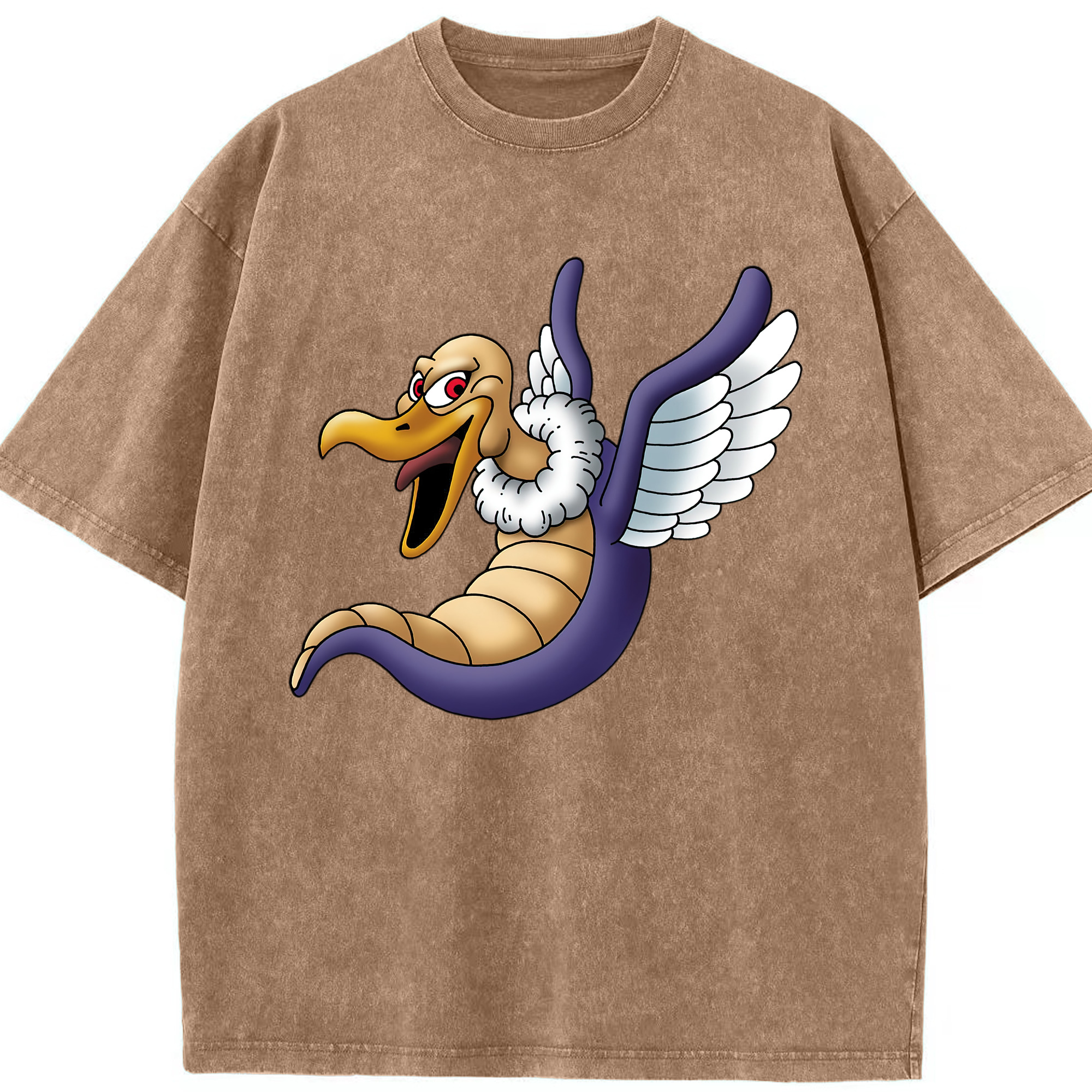 （画像用） ドラゴンクエスト Doragon Kuesuto Dragon Quest 綿100% ヴィンテージ風 半袖Tシャツ（フロントプリント）
