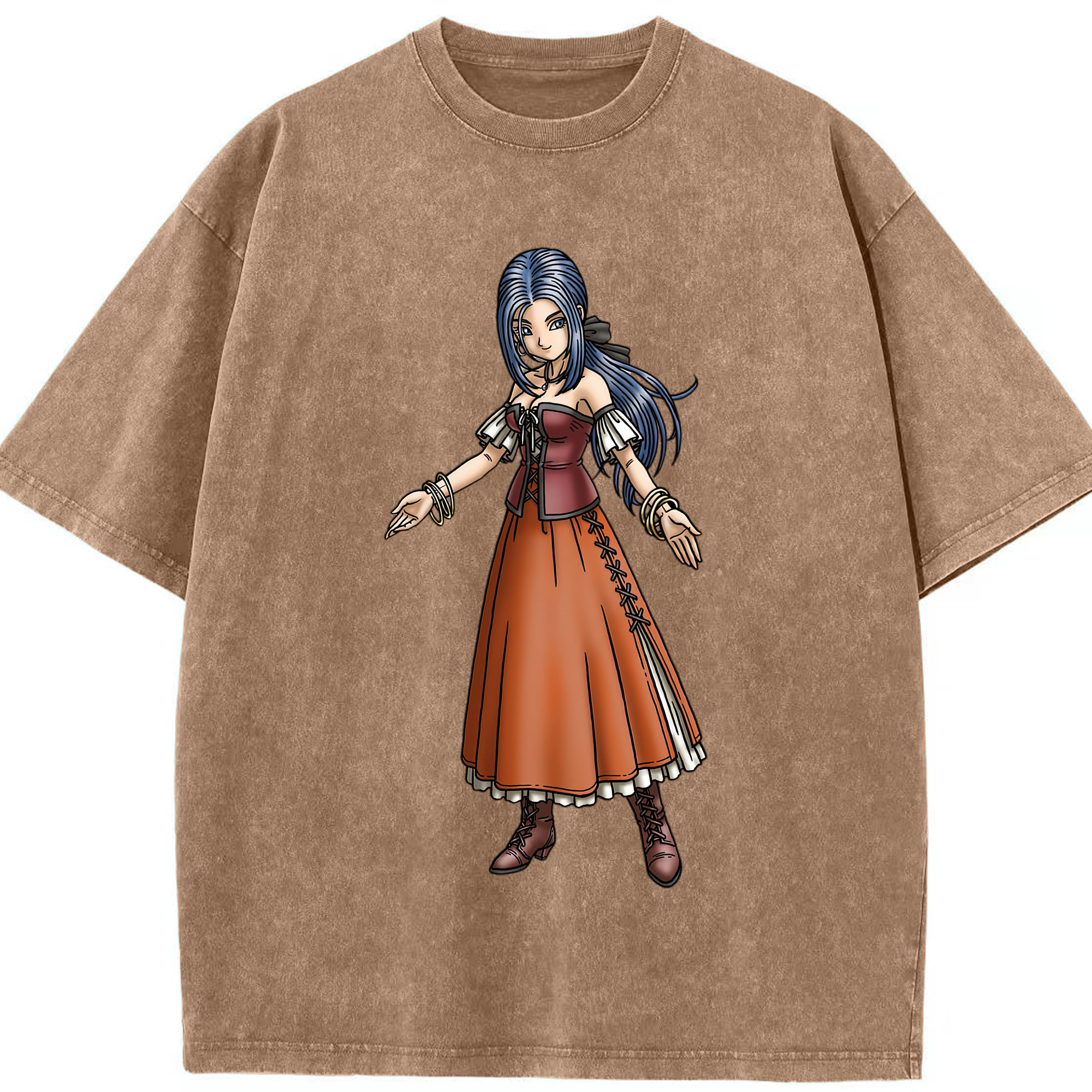 （画像用） ドラゴンクエスト Doragon Kuesuto Dragon Quest 綿100% ヴィンテージ風 半袖Tシャツ（フロントプリント）