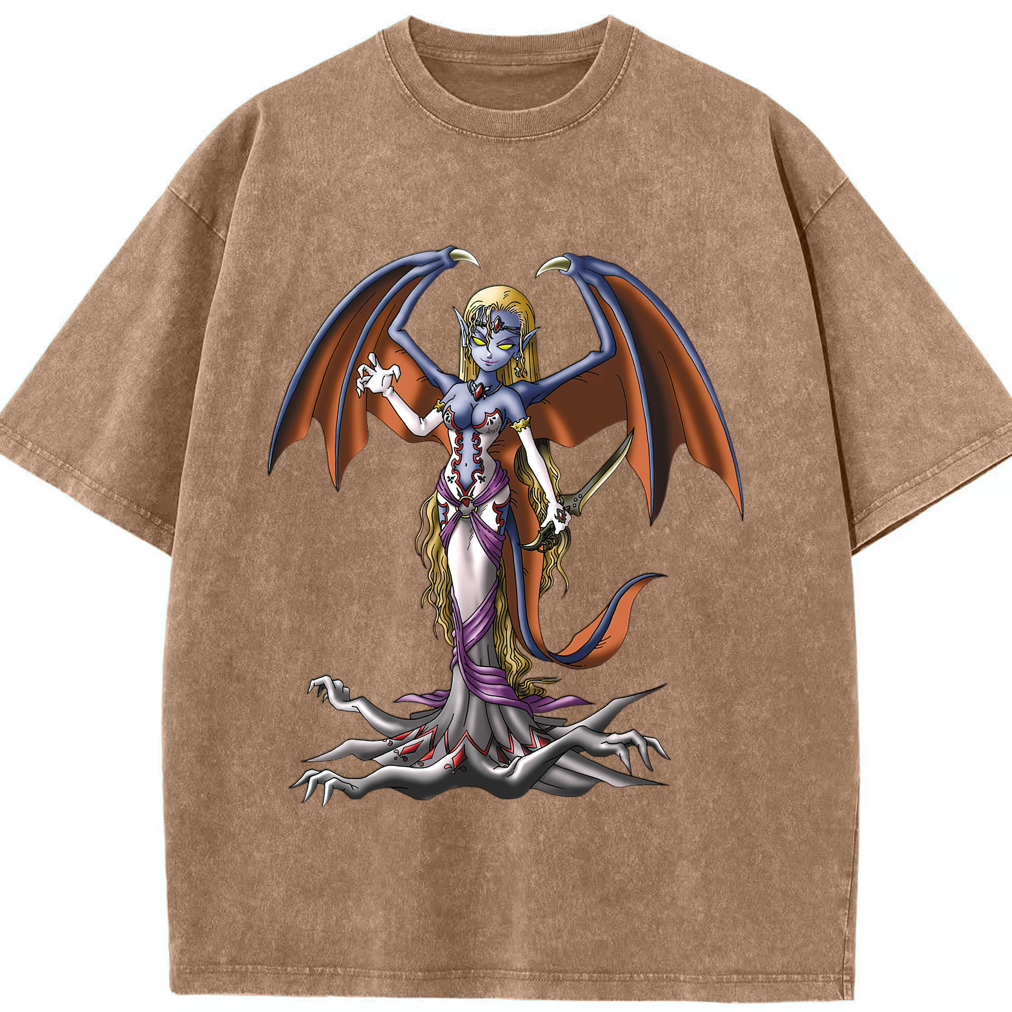 （画像用） ドラゴンクエスト Doragon Kuesuto Dragon Quest 綿100% ヴィンテージ風 半袖Tシャツ（フロントプリント）