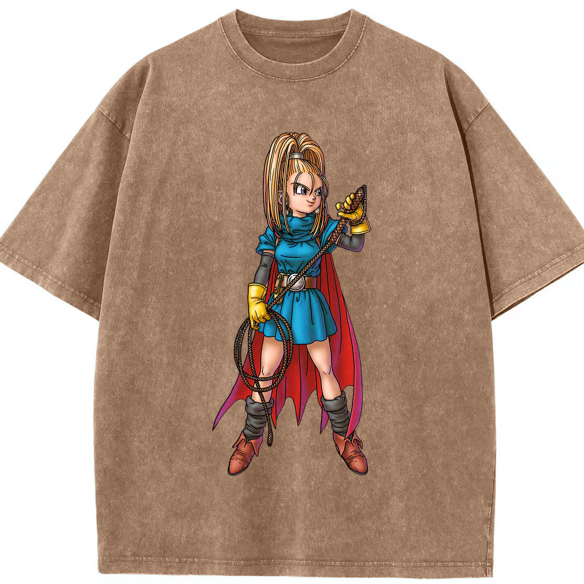 （画像用） ドラゴンクエスト Doragon Kuesuto Dragon Quest 綿100% ヴィンテージ風 半袖Tシャツ（フロントプリント）