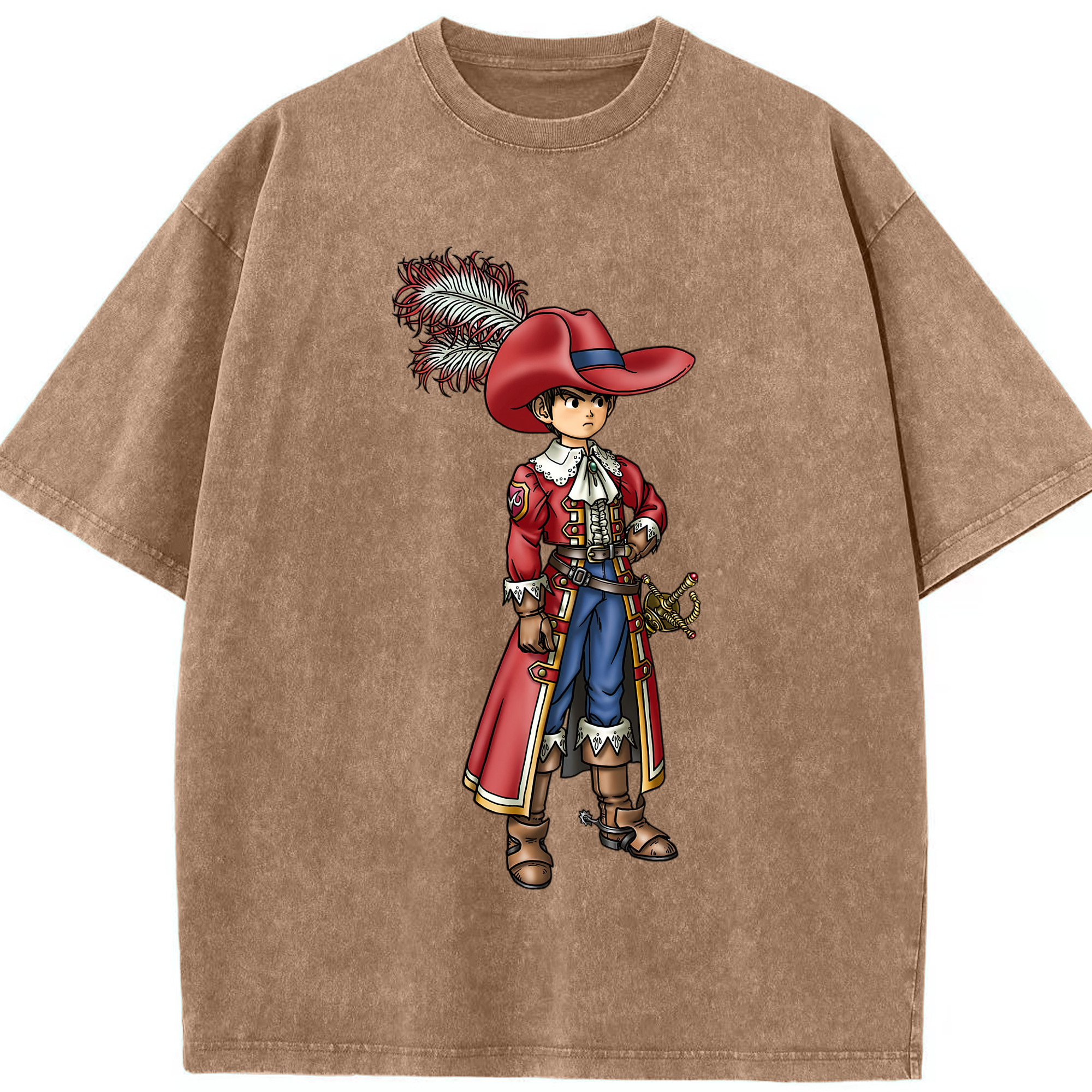 （画像用） ドラゴンクエスト Doragon Kuesuto Dragon Quest 綿100% ヴィンテージ風 半袖Tシャツ（フロントプリント）