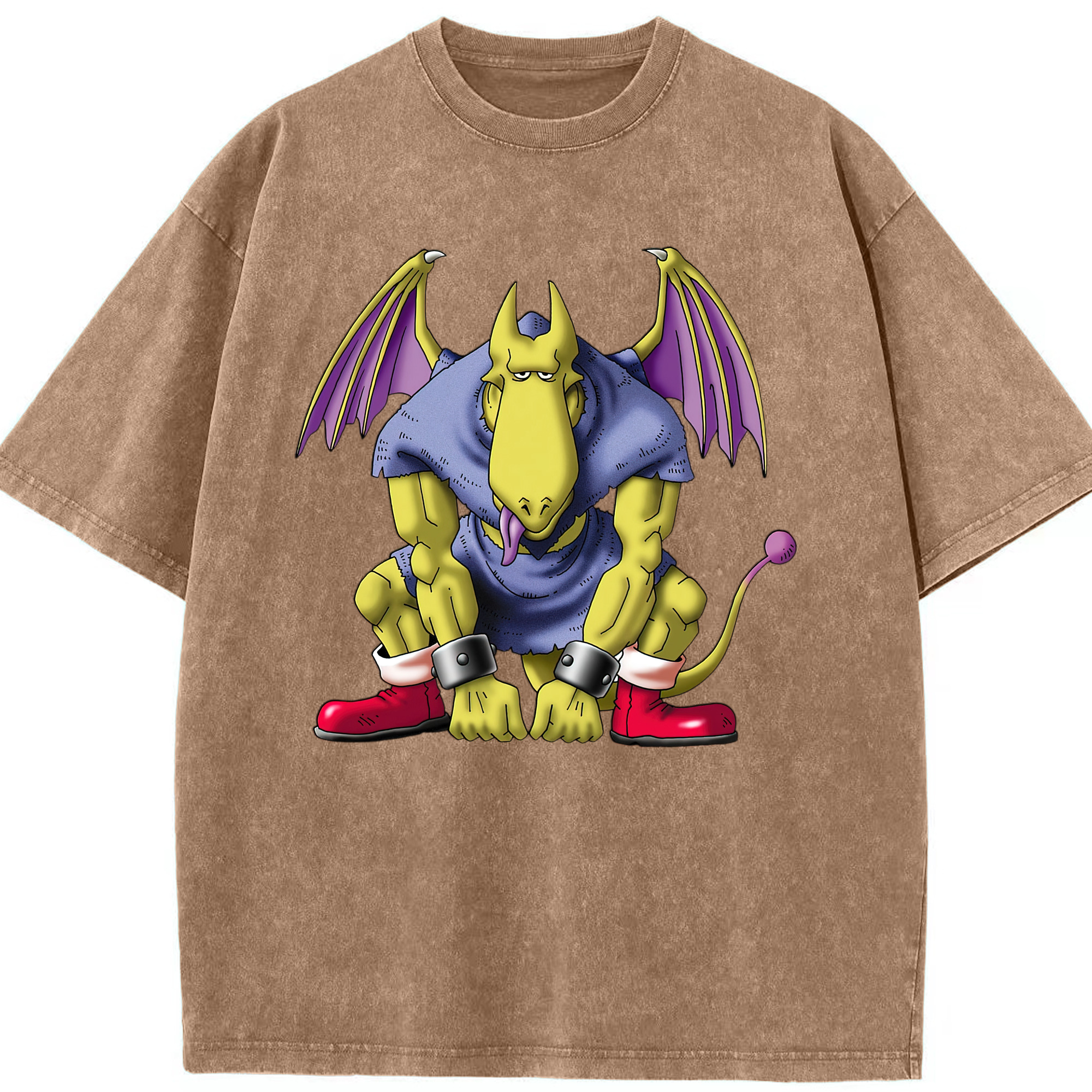 （画像用） ドラゴンクエスト Doragon Kuesuto Dragon Quest 綿100% ヴィンテージ風 半袖Tシャツ（フロントプリント）