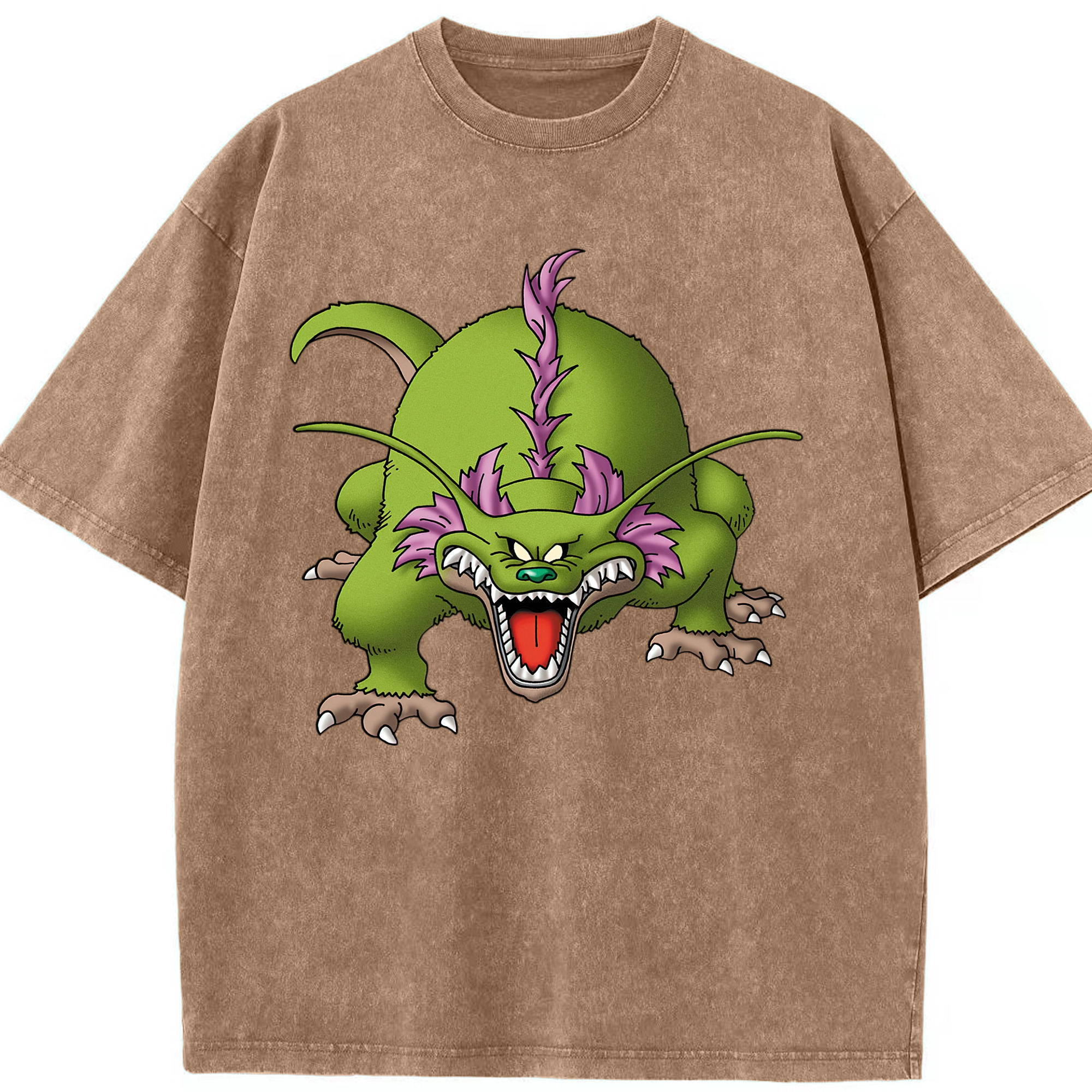 （画像用） ドラゴンクエスト Doragon Kuesuto Dragon Quest 綿100% ヴィンテージ風 半袖Tシャツ（フロントプリント）