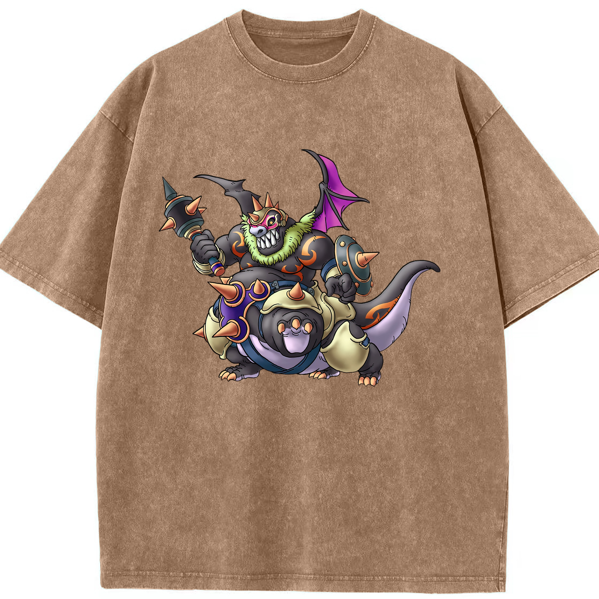 （画像用） ドラゴンクエスト Doragon Kuesuto Dragon Quest 綿100% ヴィンテージ風 半袖Tシャツ（フロントプリント）