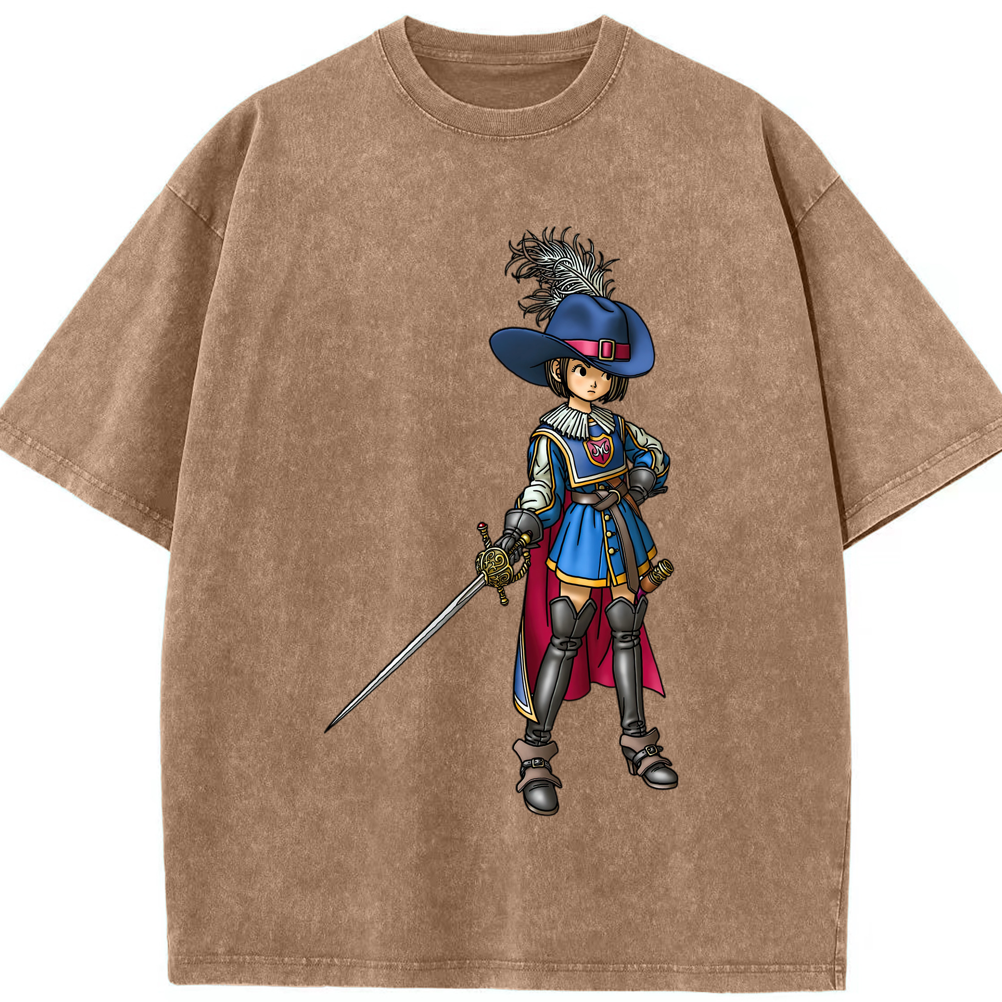 （画像用） ドラゴンクエスト Doragon Kuesuto Dragon Quest 綿100% ヴィンテージ風 半袖Tシャツ（フロントプリント）