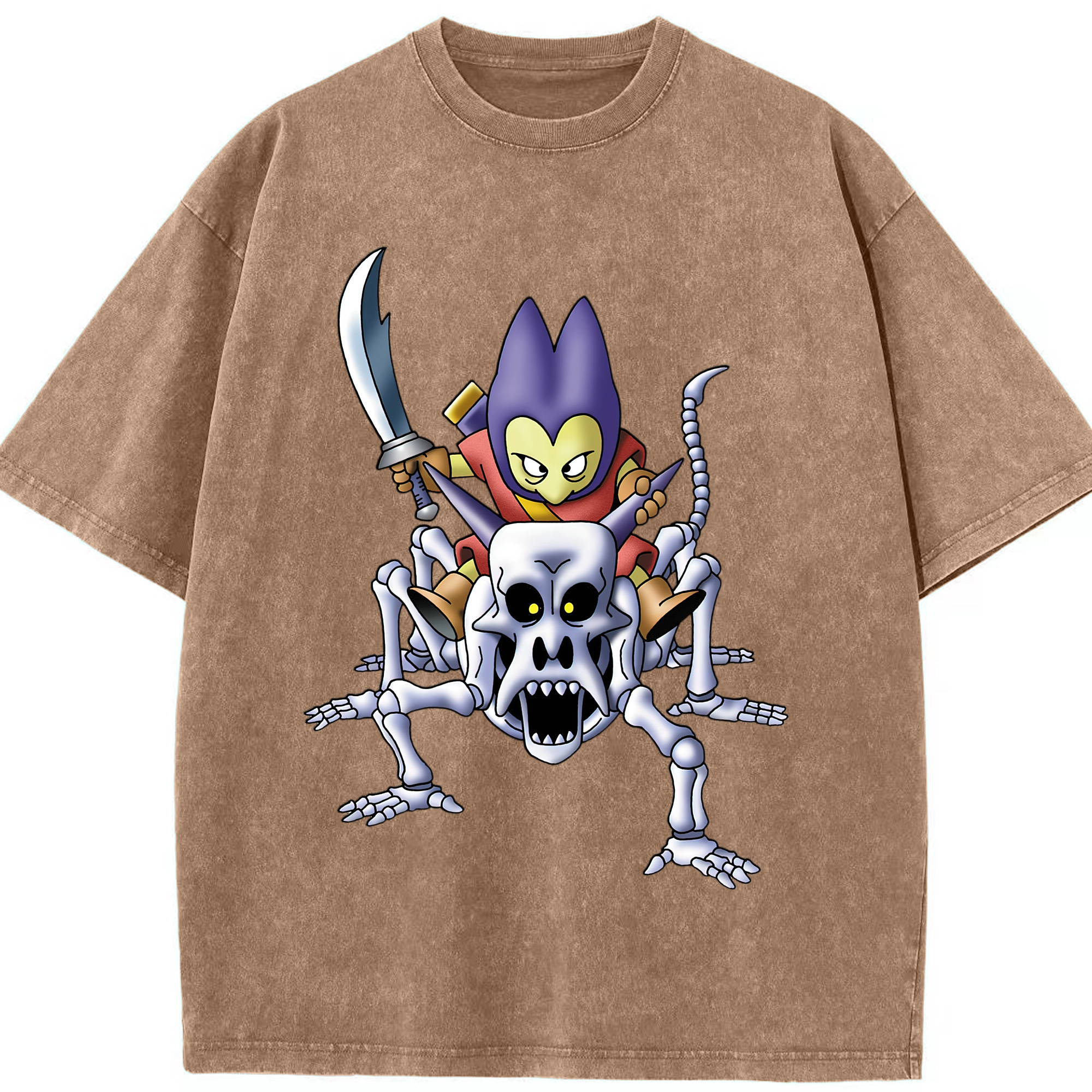 （画像用） ドラゴンクエスト Doragon Kuesuto Dragon Quest 綿100% ヴィンテージ風 半袖Tシャツ（フロントプリント）