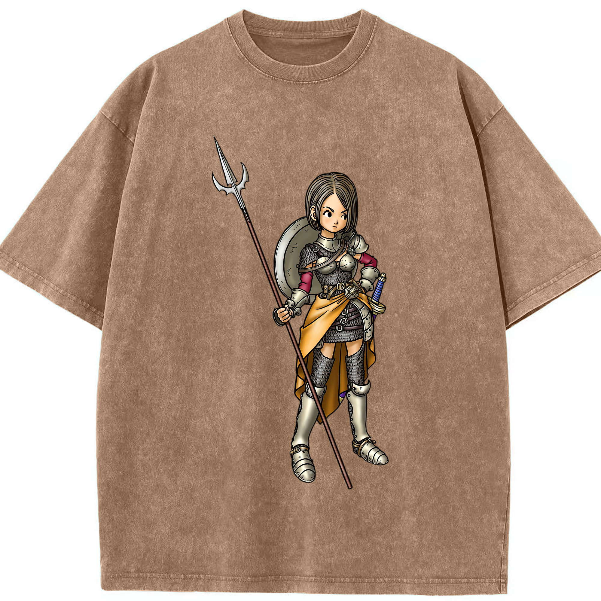 （画像用） ドラゴンクエスト Doragon Kuesuto Dragon Quest 綿100% ヴィンテージ風 半袖Tシャツ（フロントプリント）