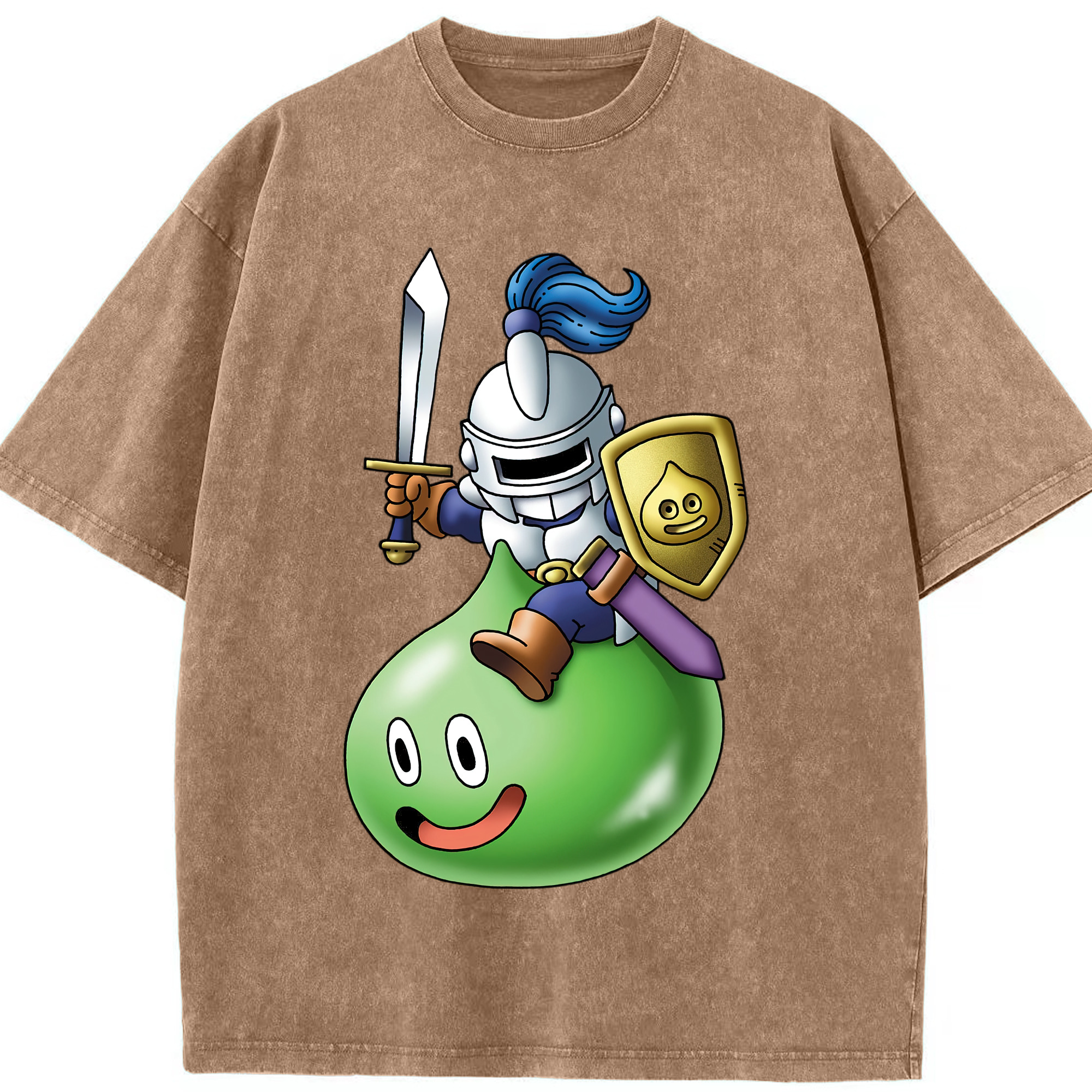 （画像用） ドラゴンクエスト Doragon Kuesuto Dragon Quest 綿100% ヴィンテージ風 半袖Tシャツ（フロントプリント）