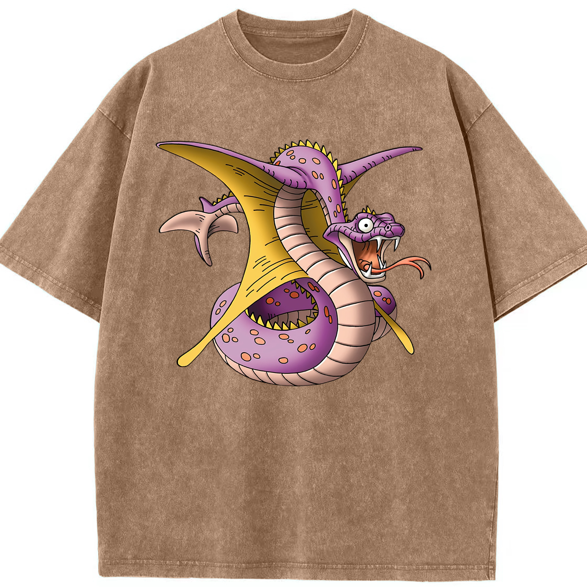 （画像用） ドラゴンクエスト Doragon Kuesuto Dragon Quest 綿100% ヴィンテージ風 半袖Tシャツ（フロントプリント）