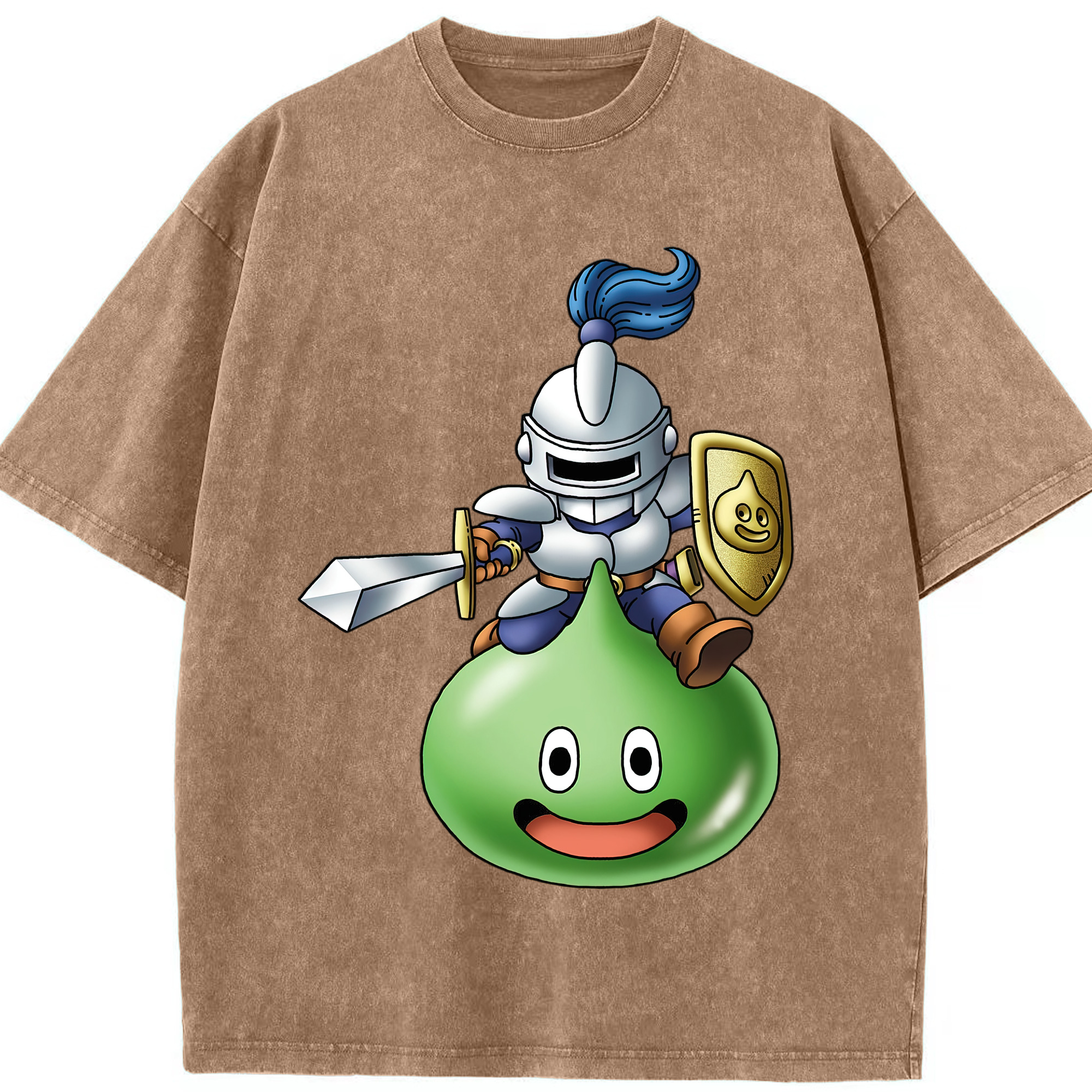 （画像用） ドラゴンクエスト Doragon Kuesuto Dragon Quest 綿100% ヴィンテージ風 半袖Tシャツ（フロントプリント）