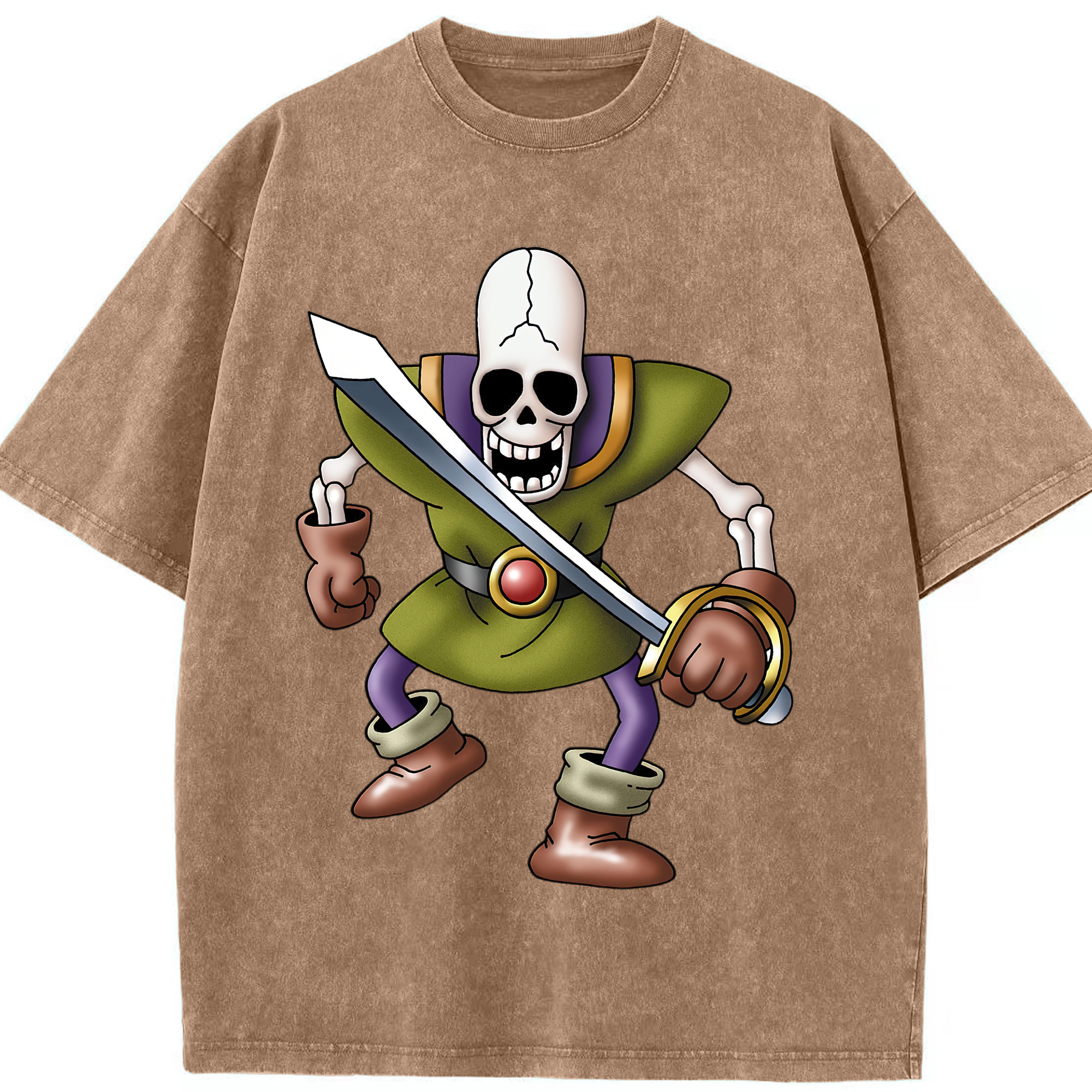 （画像用） ドラゴンクエスト Doragon Kuesuto Dragon Quest 綿100% ヴィンテージ風 半袖Tシャツ（フロントプリント）