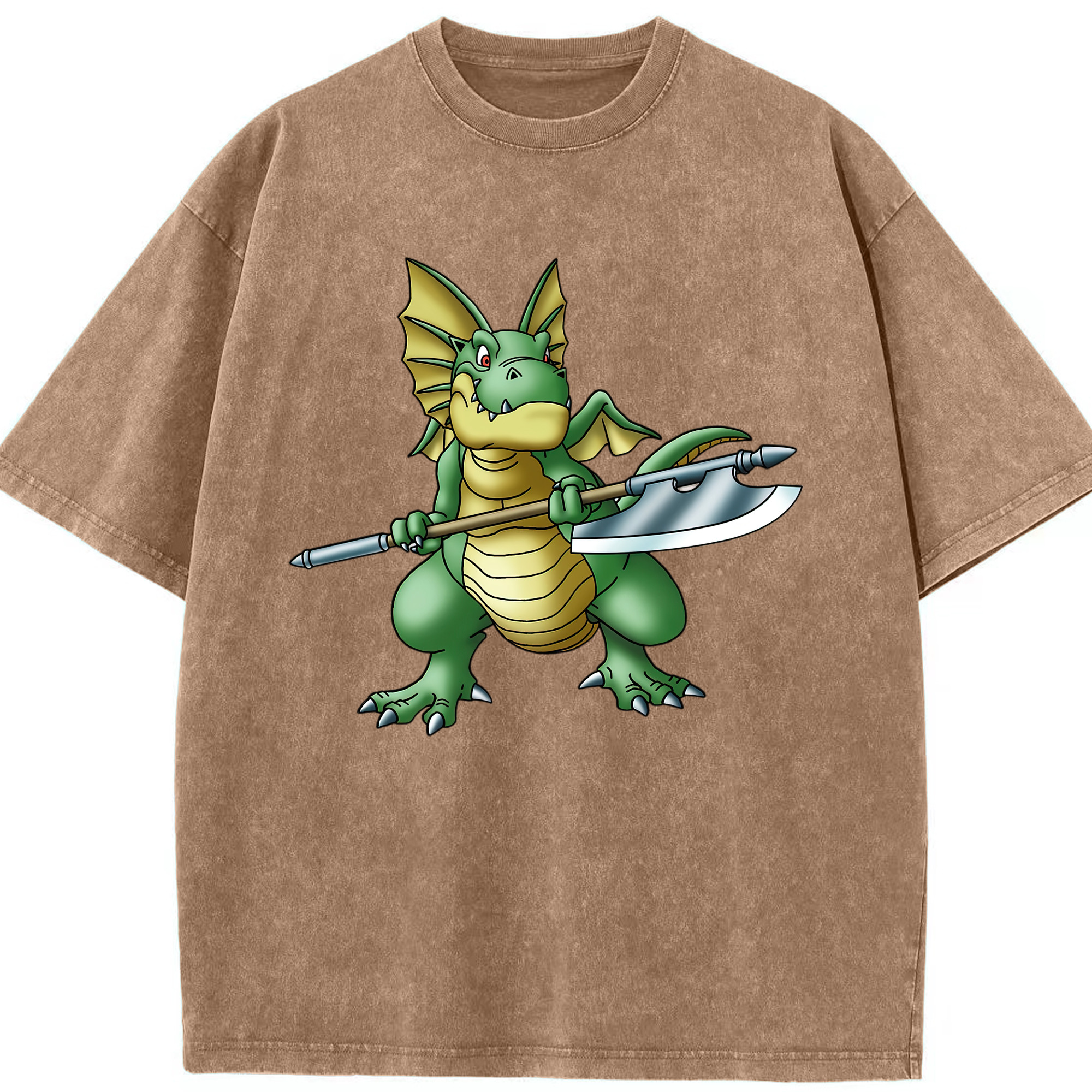 （画像用） ドラゴンクエスト Doragon Kuesuto Dragon Quest 綿100% ヴィンテージ風 半袖Tシャツ（フロントプリント）