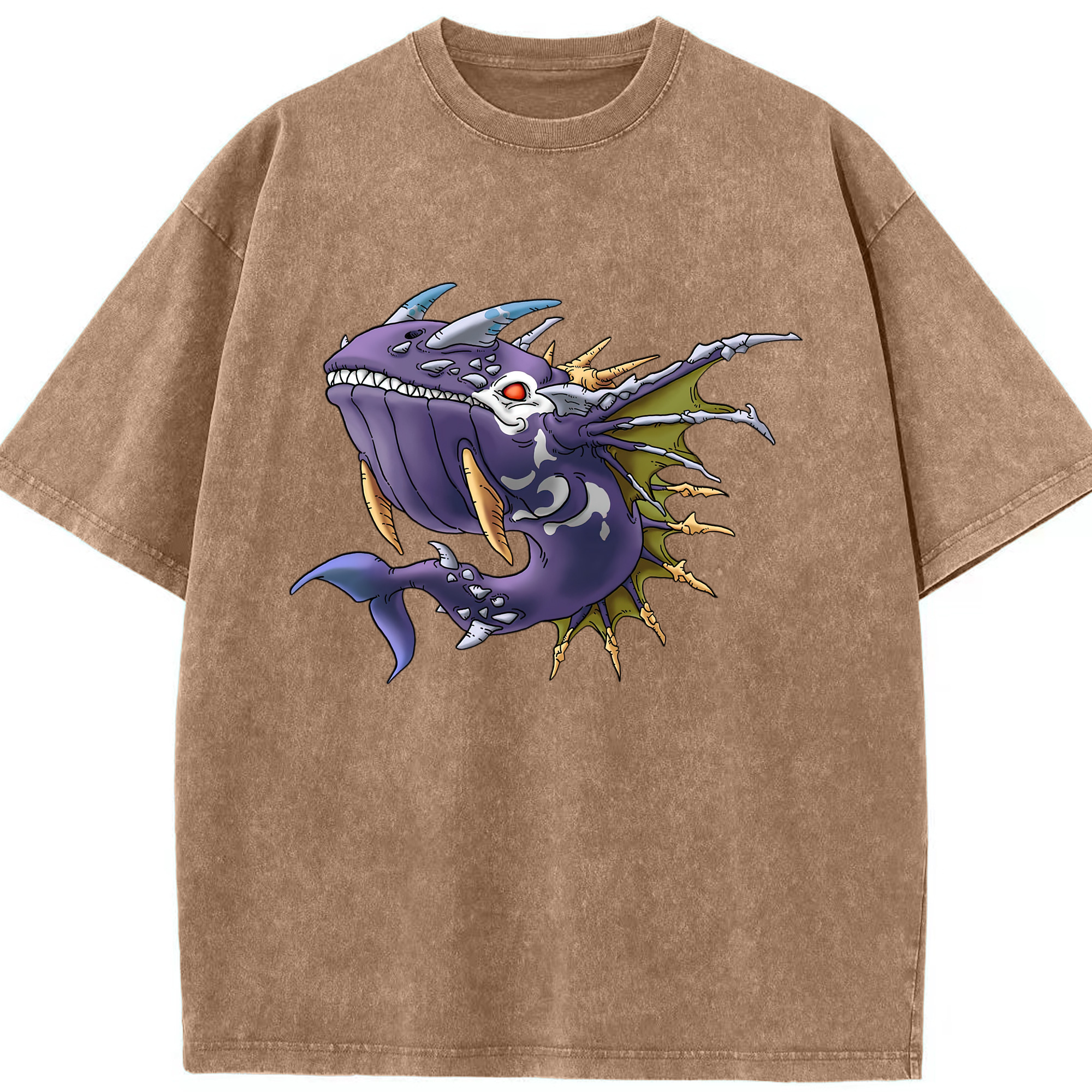 （画像用） ドラゴンクエスト Doragon Kuesuto Dragon Quest 綿100% ヴィンテージ風 半袖Tシャツ（フロントプリント）