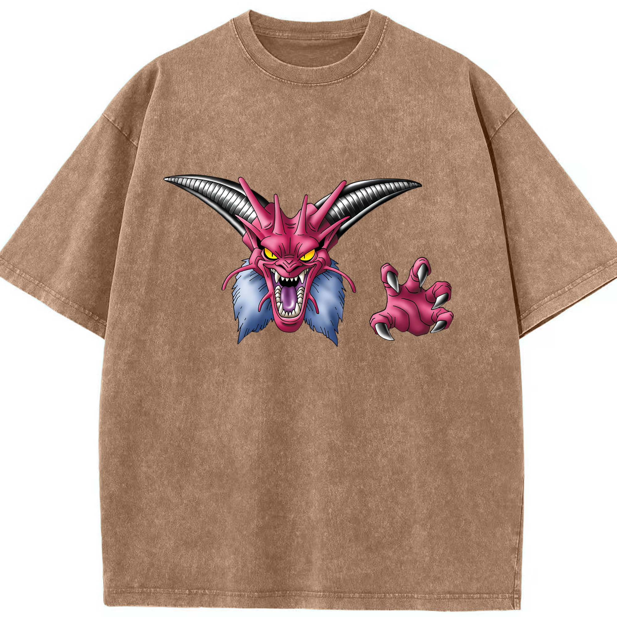 （画像用） ドラゴンクエスト Doragon Kuesuto Dragon Quest 綿100% ヴィンテージ風 半袖Tシャツ（フロントプリント）