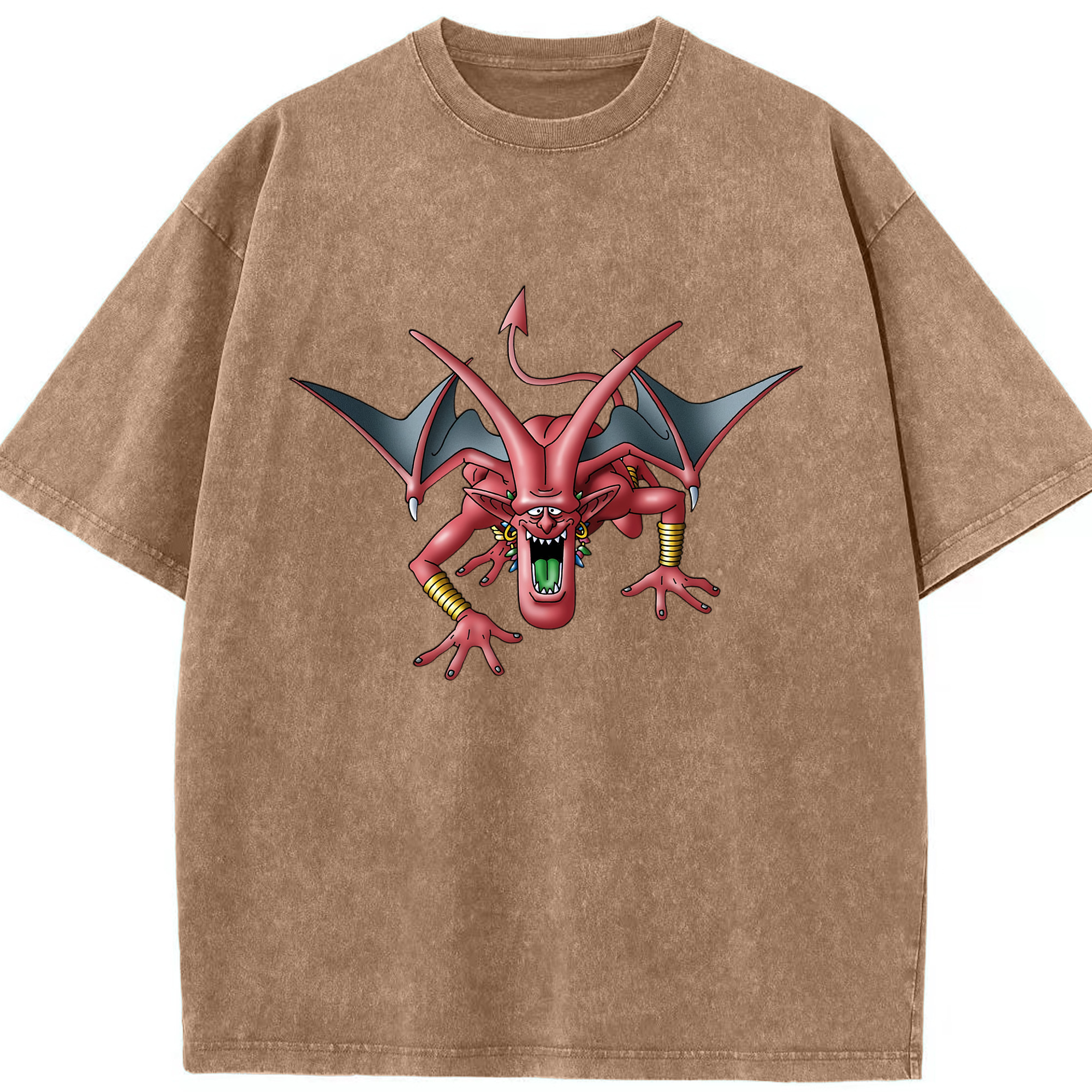 （画像用） ドラゴンクエスト Doragon Kuesuto Dragon Quest 綿100% ヴィンテージ風 半袖Tシャツ（フロントプリント）