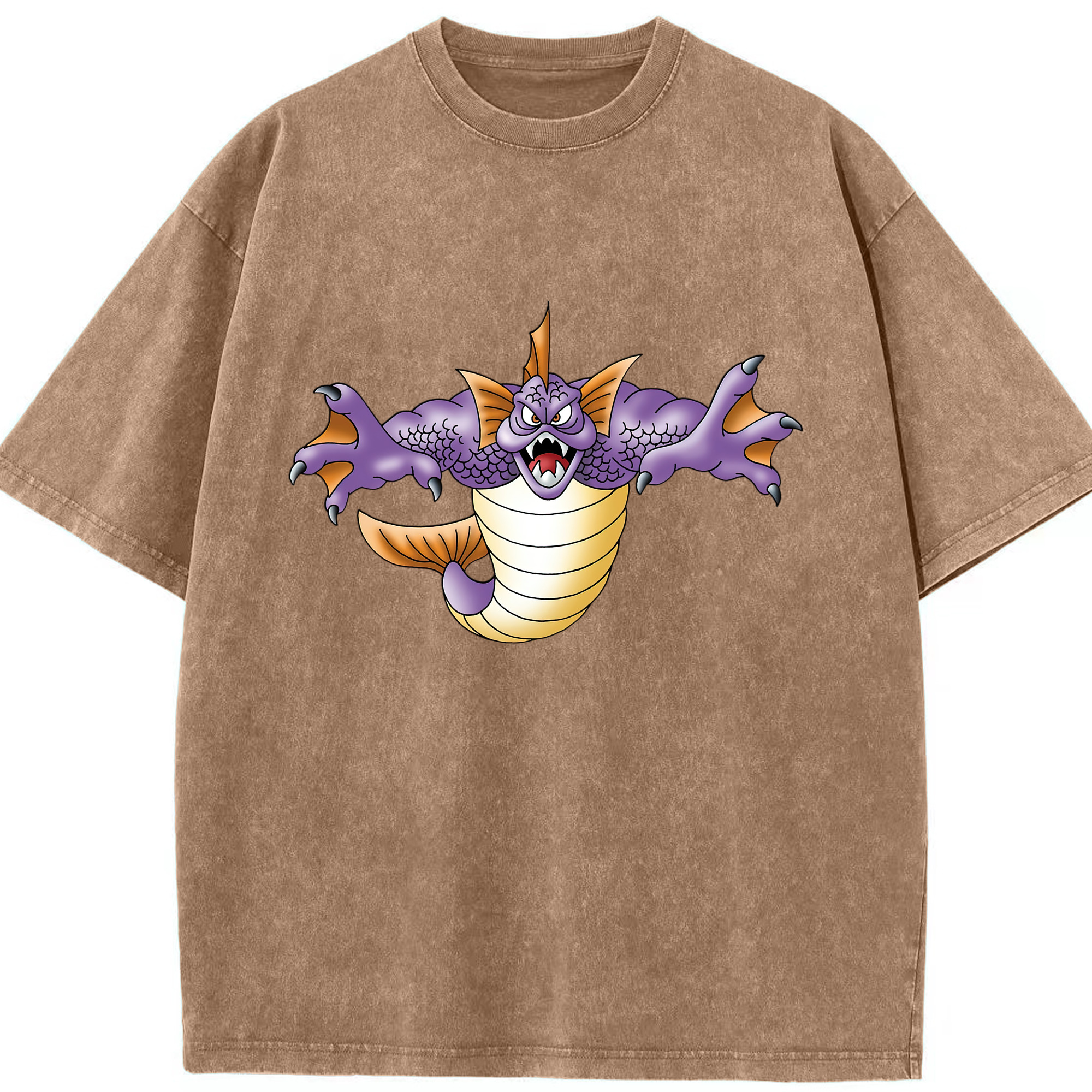 （画像用） ドラゴンクエスト Doragon Kuesuto Dragon Quest 綿100% ヴィンテージ風 半袖Tシャツ（フロントプリント）