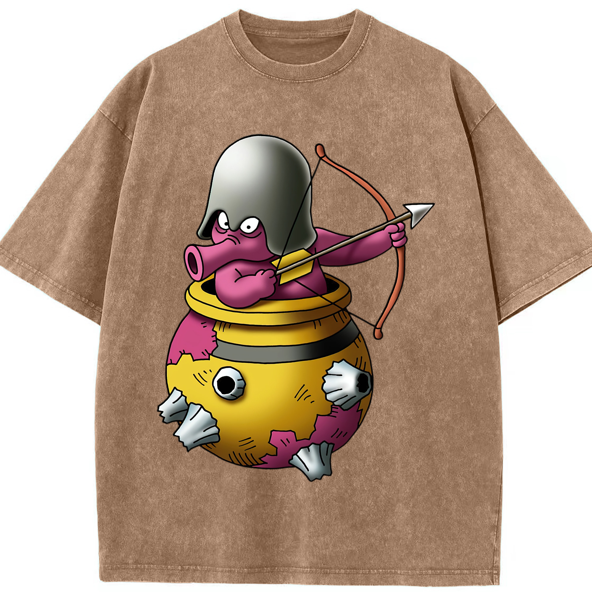 （画像用） ドラゴンクエスト Doragon Kuesuto Dragon Quest 綿100% ヴィンテージ風 半袖Tシャツ（フロントプリント）