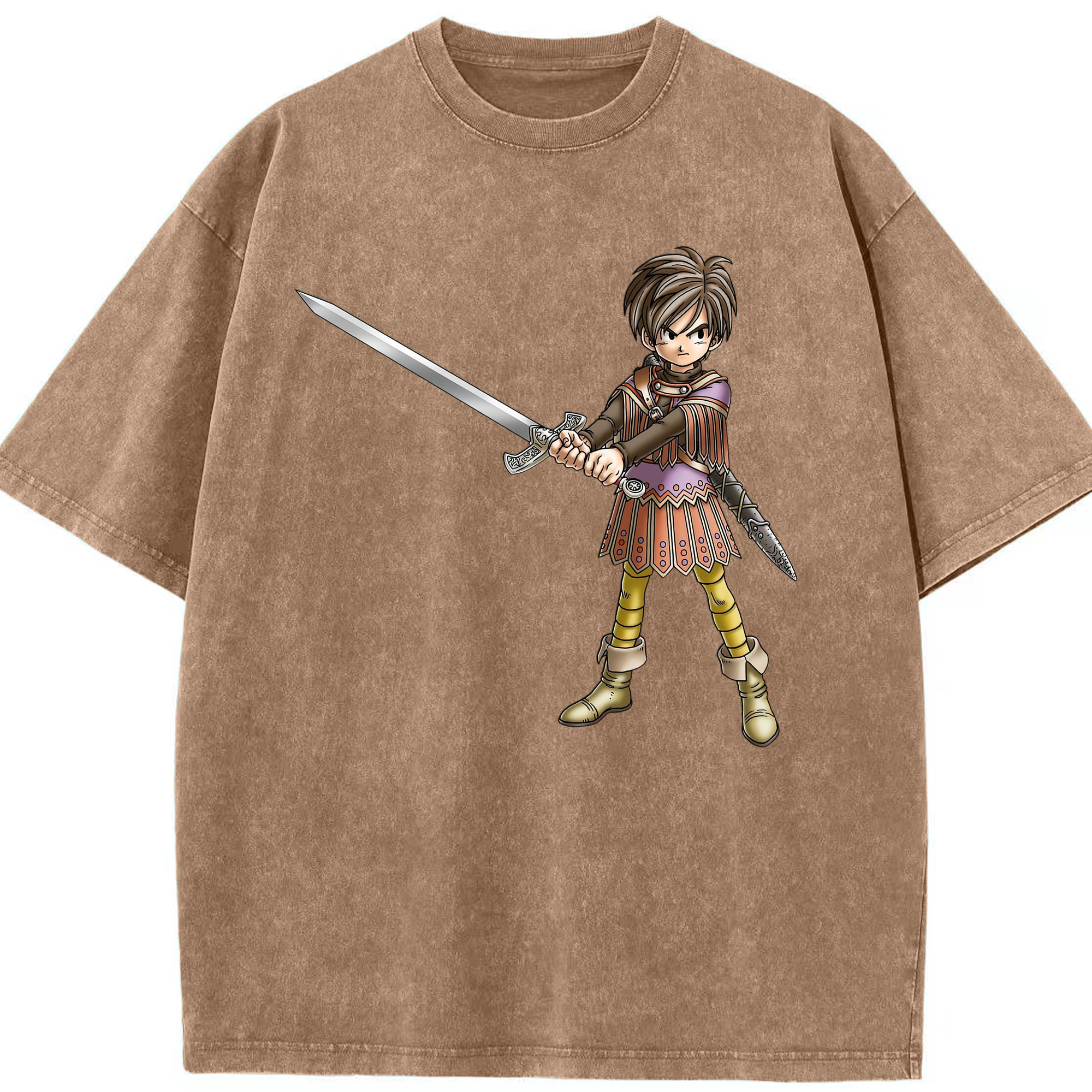 （画像用） ドラゴンクエスト Doragon Kuesuto Dragon Quest 綿100% ヴィンテージ風 半袖Tシャツ（フロントプリント）