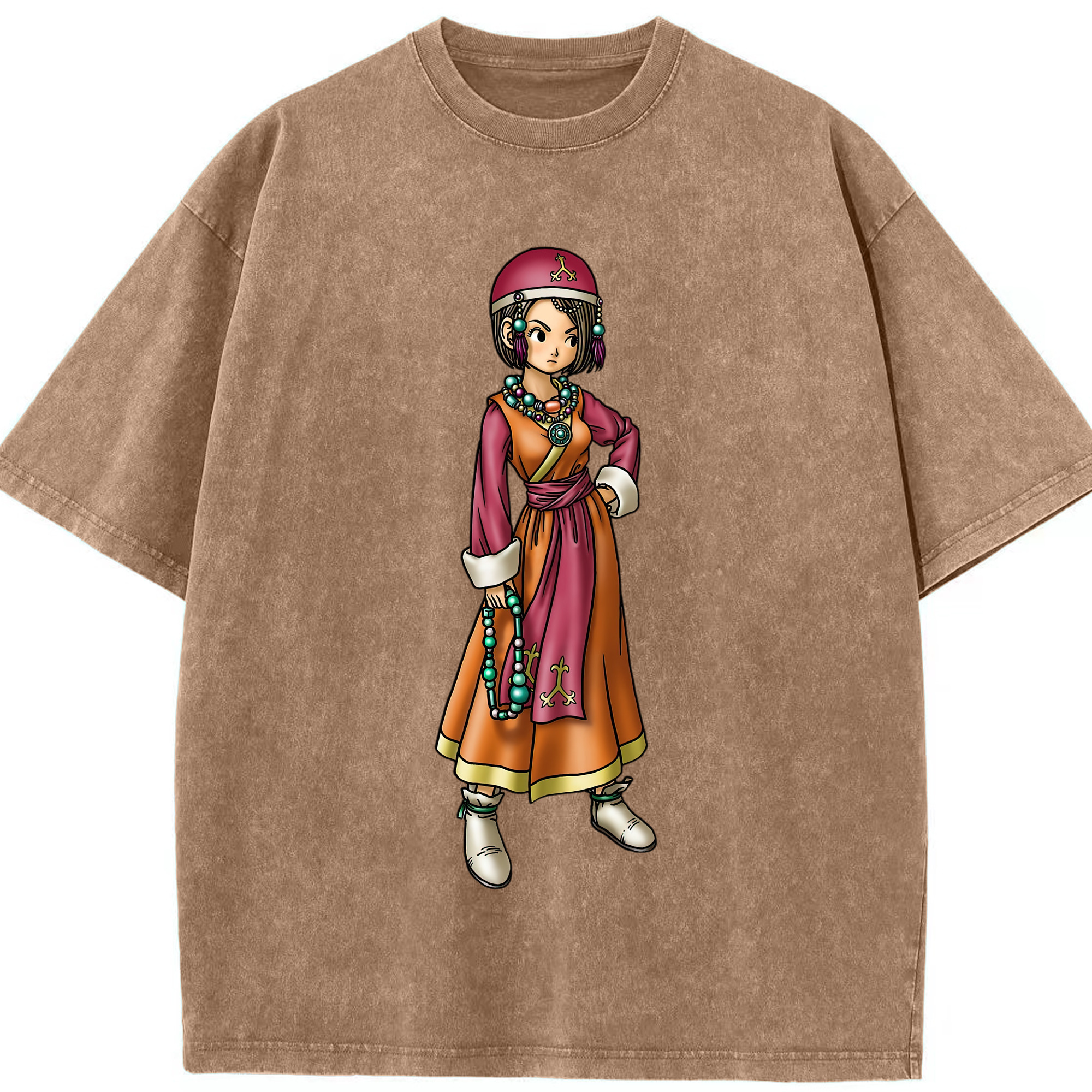 （画像用） ドラゴンクエスト Doragon Kuesuto Dragon Quest 綿100% ヴィンテージ風 半袖Tシャツ（フロントプリント）