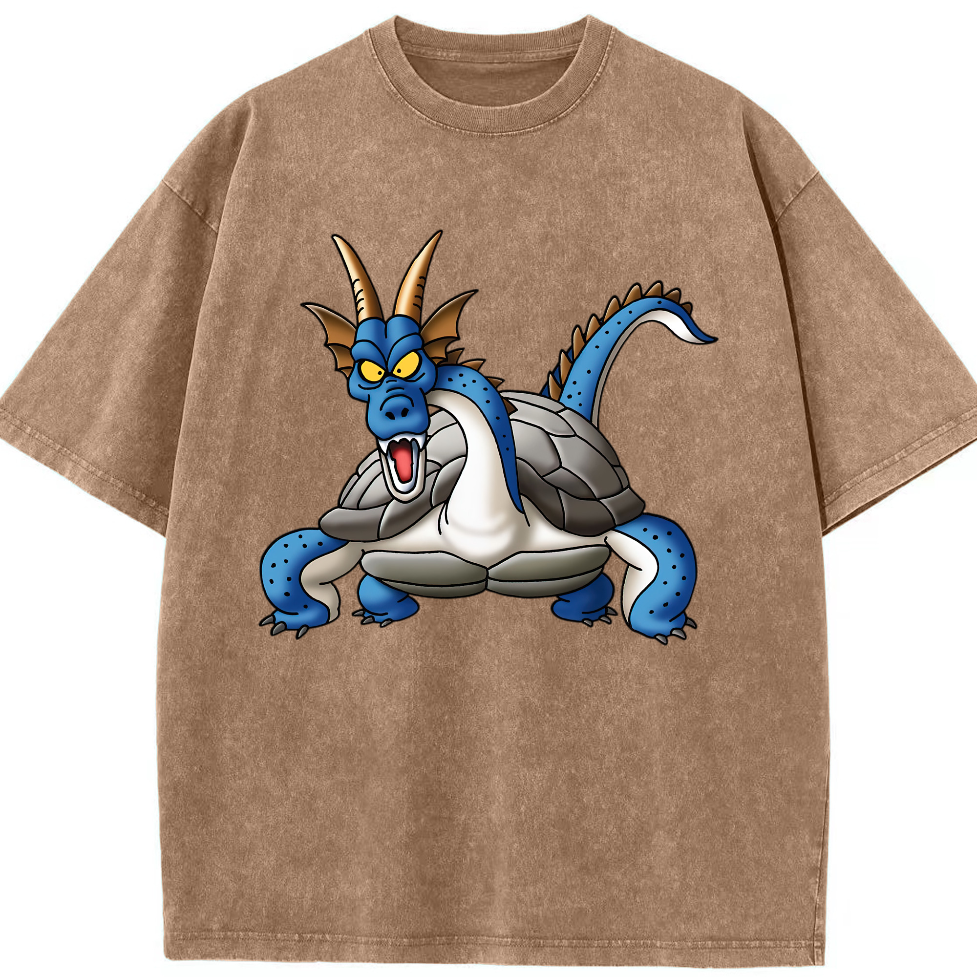 （画像用） ドラゴンクエスト Doragon Kuesuto Dragon Quest 綿100% ヴィンテージ風 半袖Tシャツ（フロントプリント）