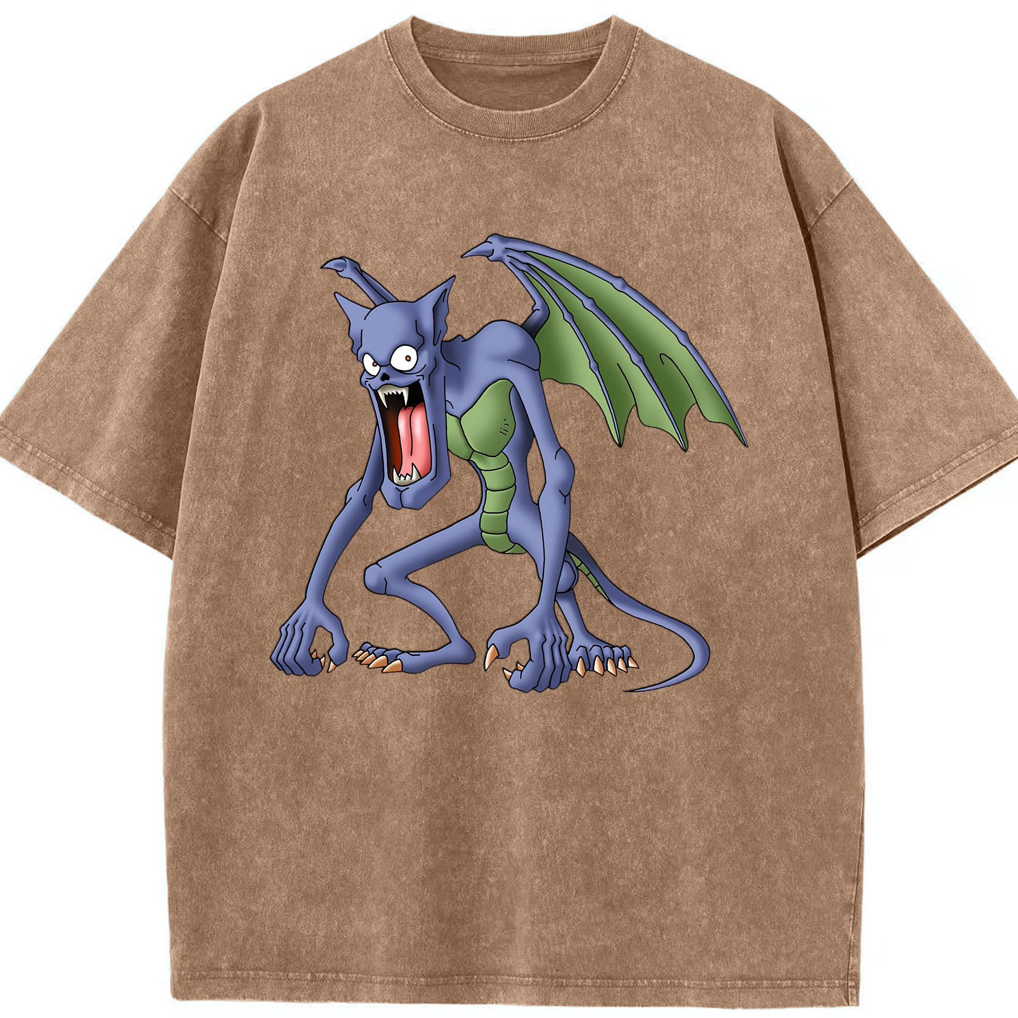 （画像用） ドラゴンクエスト Doragon Kuesuto Dragon Quest 綿100% ヴィンテージ風 半袖Tシャツ（フロントプリント）