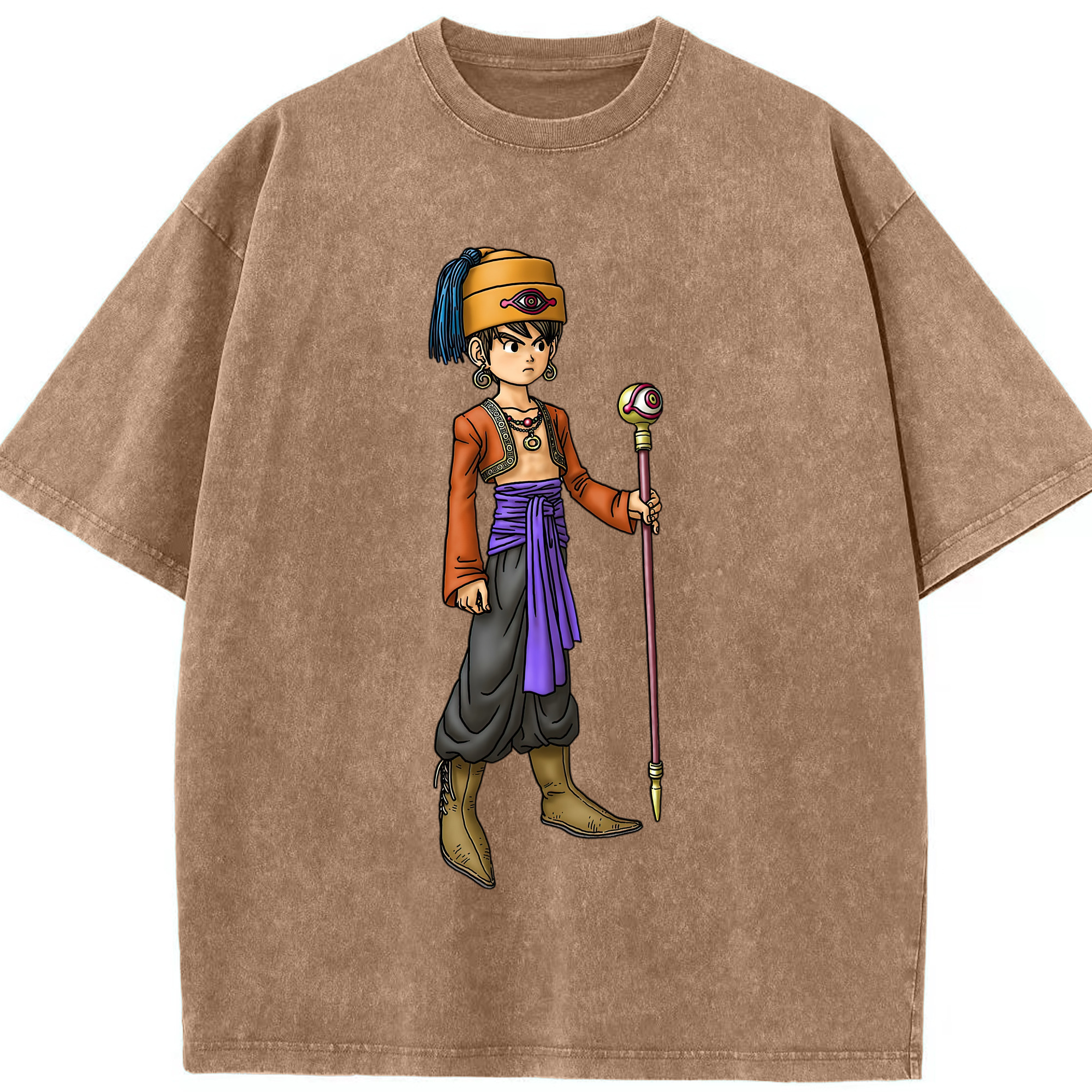 （画像用） ドラゴンクエスト Doragon Kuesuto Dragon Quest 綿100% ヴィンテージ風 半袖Tシャツ（フロントプリント）