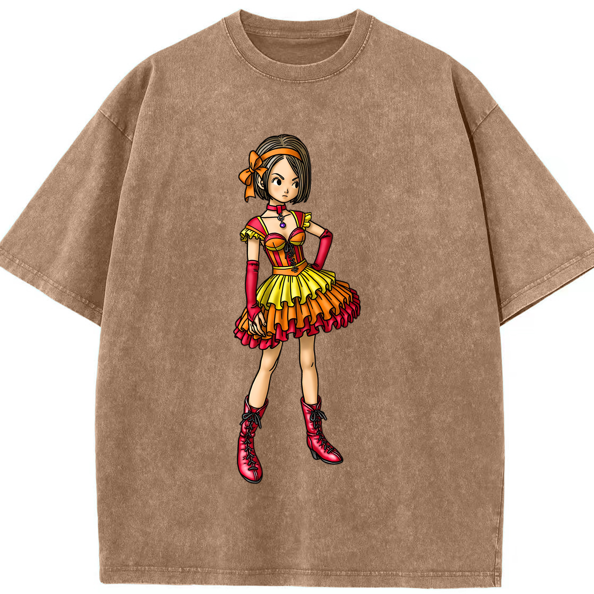 （画像用） ドラゴンクエスト Doragon Kuesuto Dragon Quest 綿100% ヴィンテージ風 半袖Tシャツ（フロントプリント）