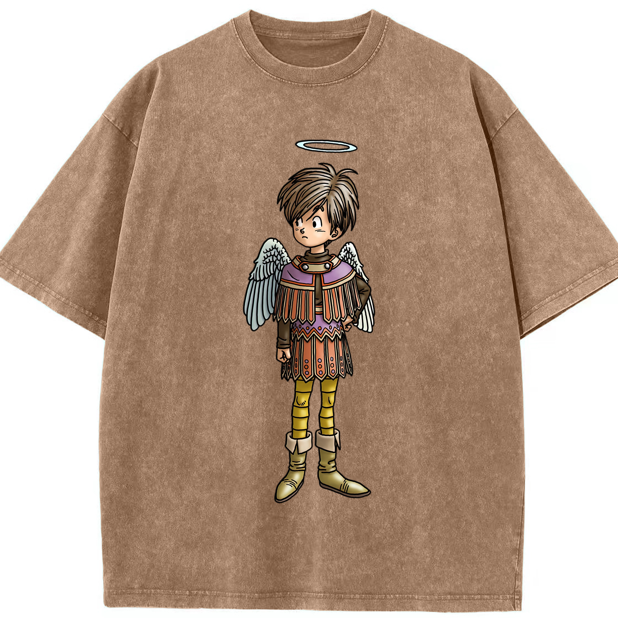 （画像用） ドラゴンクエスト Doragon Kuesuto Dragon Quest 綿100% ヴィンテージ風 半袖Tシャツ（フロントプリント）