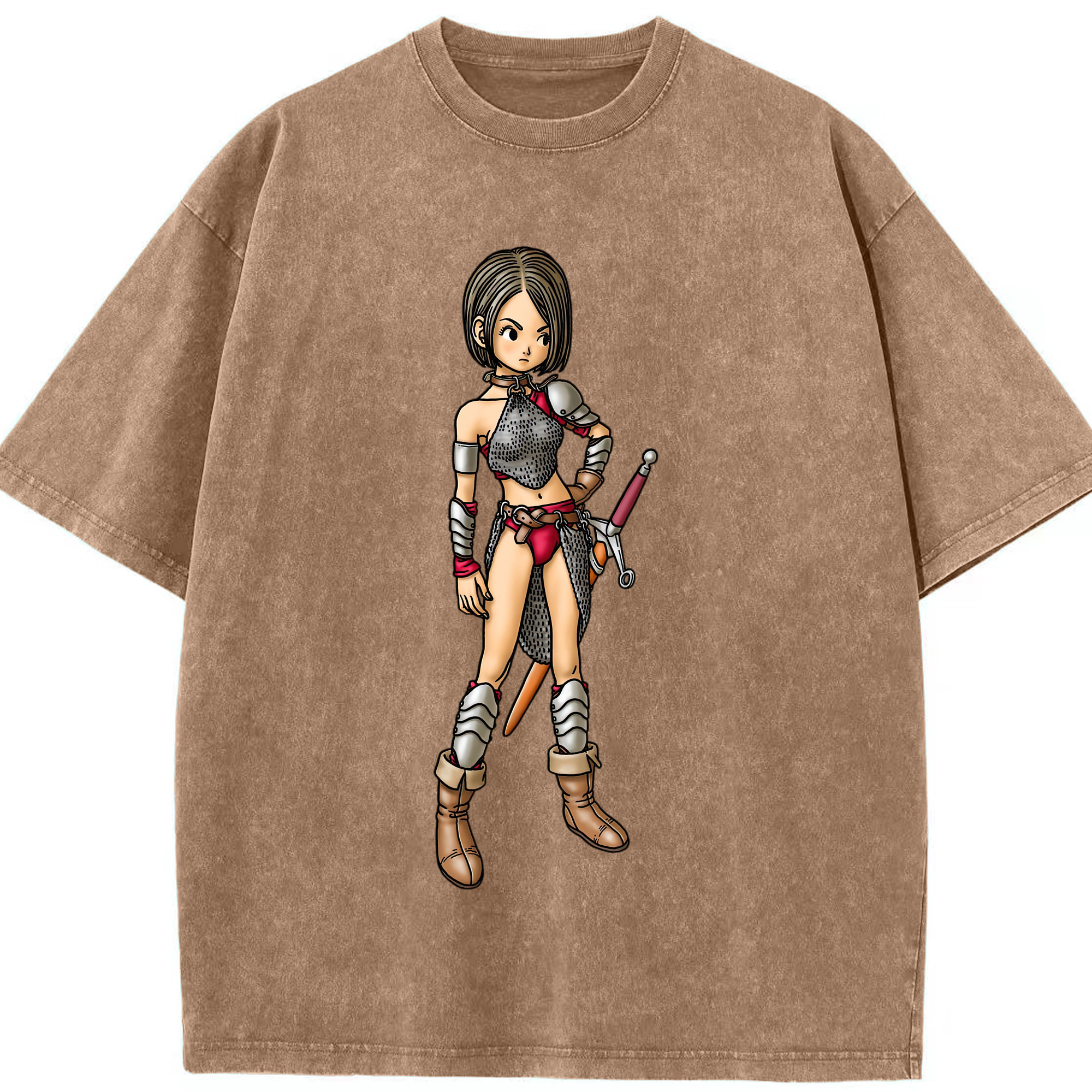 （画像用） ドラゴンクエスト Doragon Kuesuto Dragon Quest 綿100% ヴィンテージ風 半袖Tシャツ（フロントプリント）