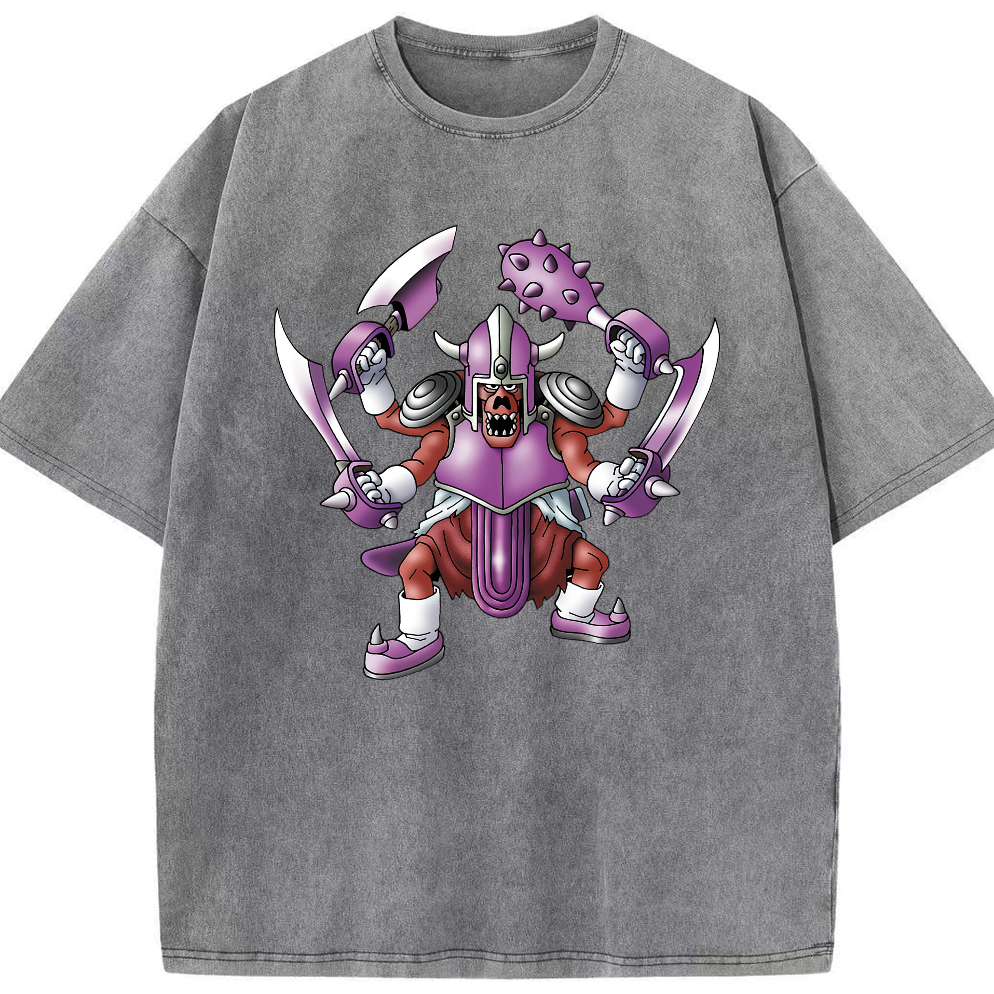 （画像用） ドラゴンクエスト Doragon Kuesuto Dragon Quest 綿100% ヴィンテージ風 半袖Tシャツ（フロントプリント）
