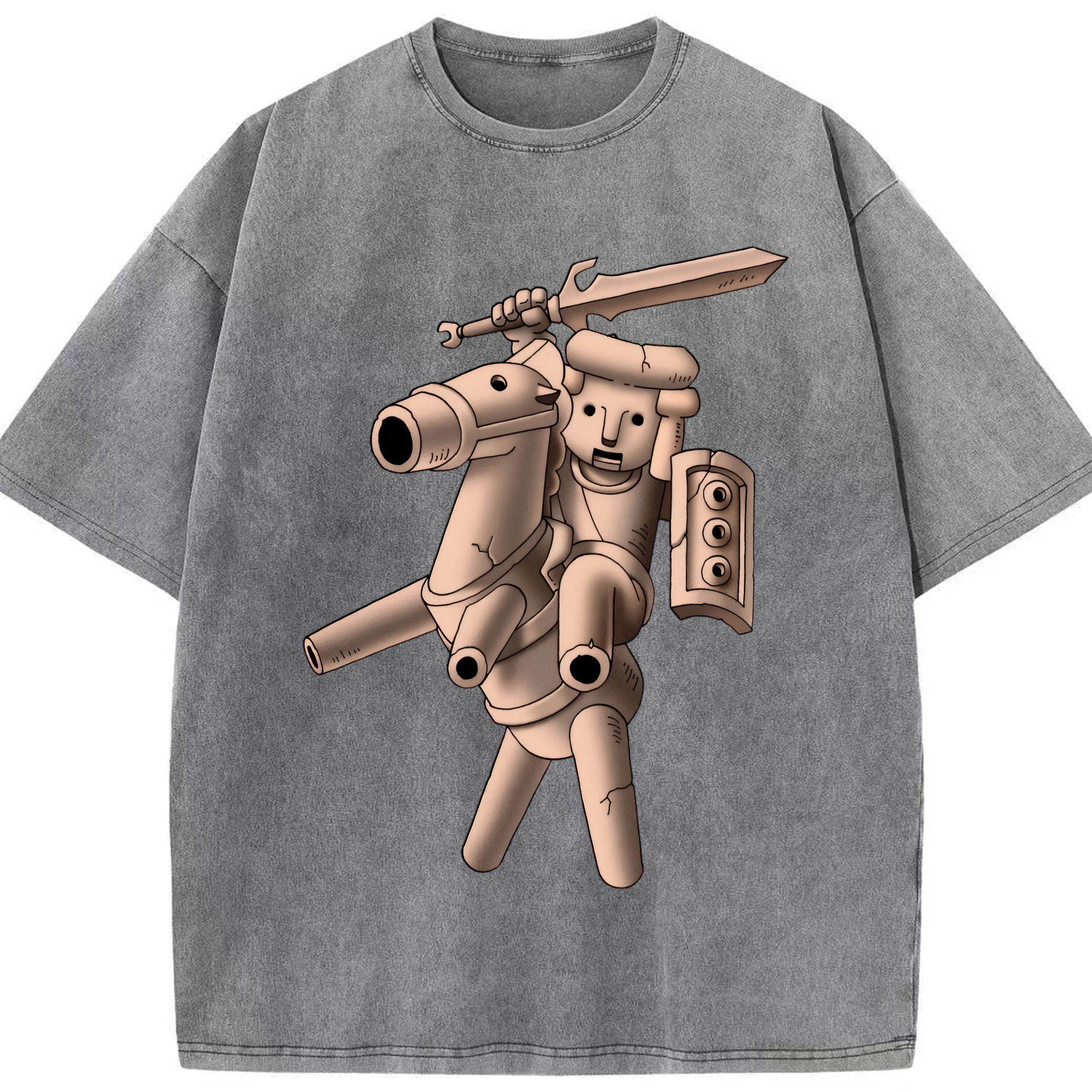 （画像用） ドラゴンクエスト Doragon Kuesuto Dragon Quest 綿100% ヴィンテージ風 半袖Tシャツ（フロントプリント）