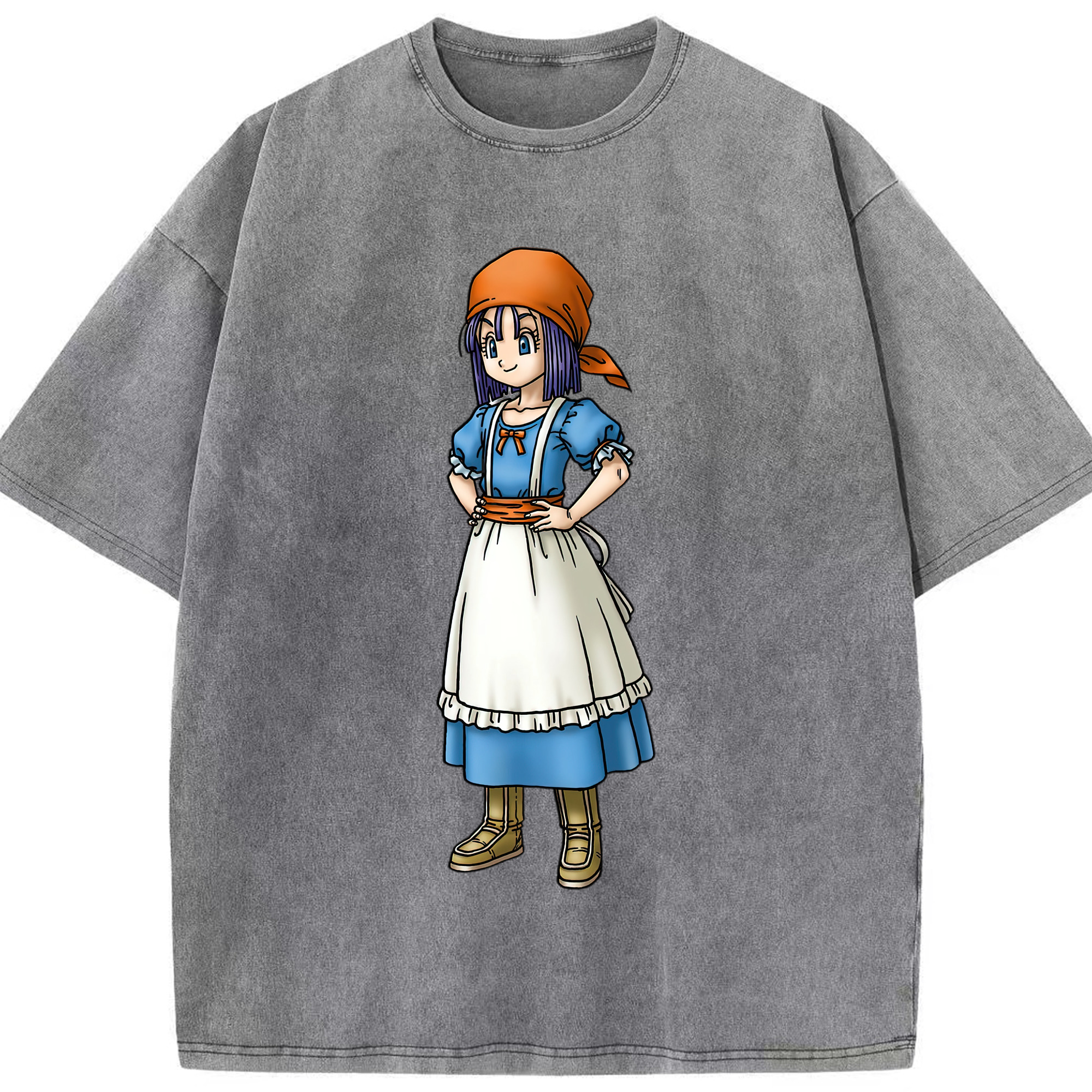 （画像用） ドラゴンクエスト Doragon Kuesuto Dragon Quest 綿100% ヴィンテージ風 半袖Tシャツ（フロントプリント）