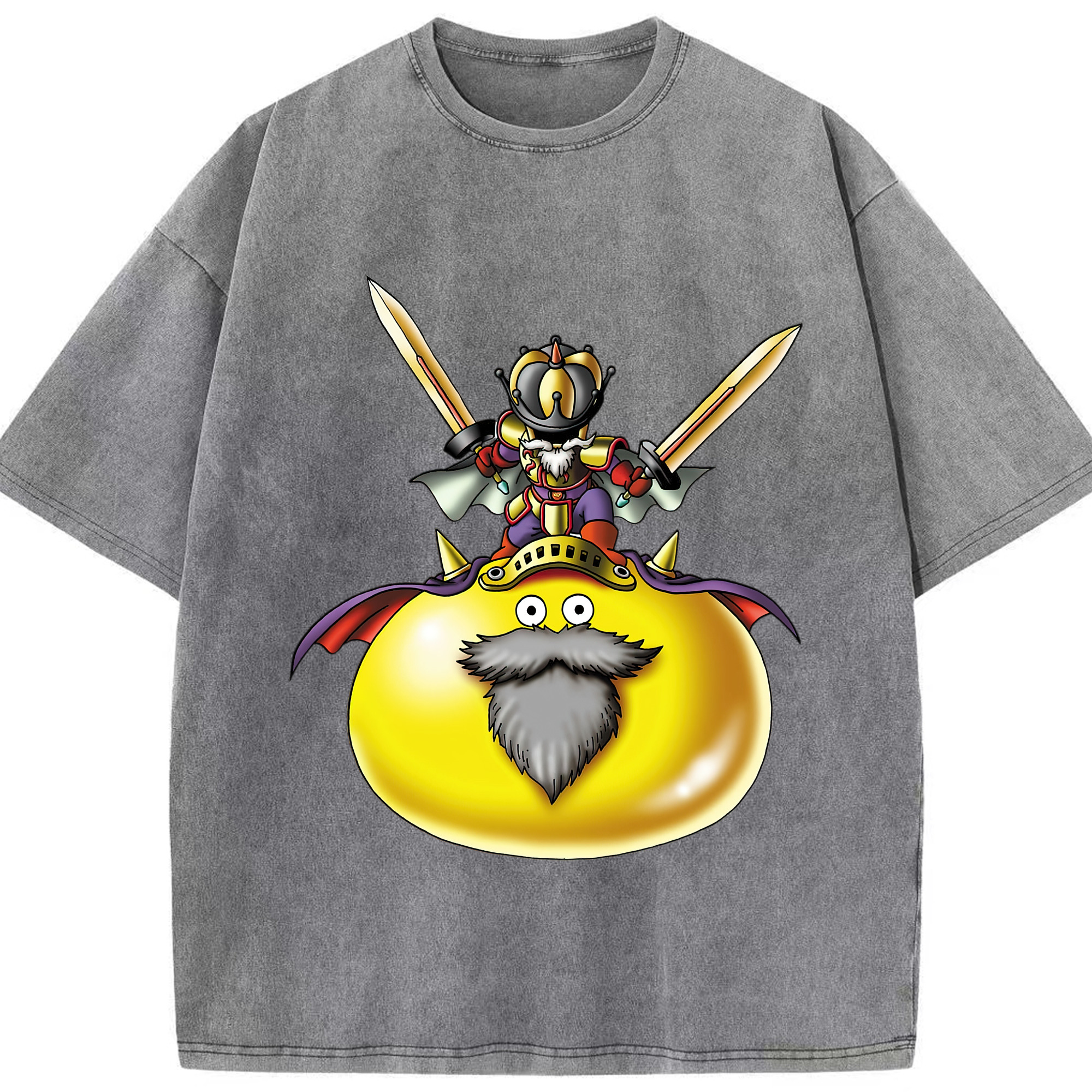 （画像用） ドラゴンクエスト Doragon Kuesuto Dragon Quest 綿100% ヴィンテージ風 半袖Tシャツ（フロントプリント）