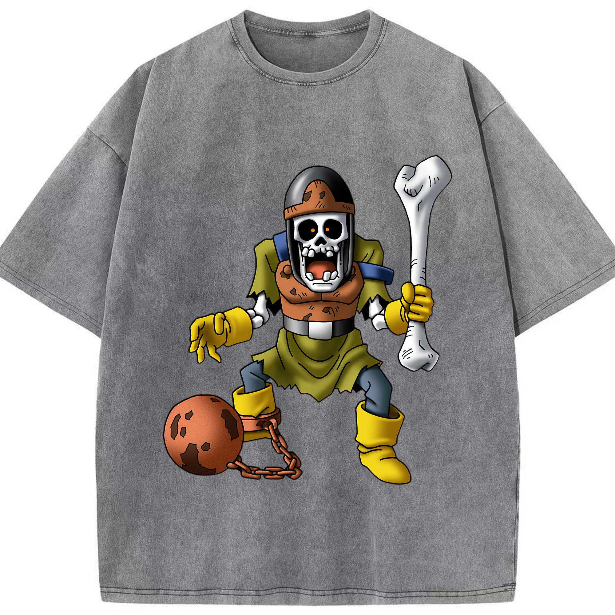 （画像用） ドラゴンクエスト Doragon Kuesuto Dragon Quest 綿100% ヴィンテージ風 半袖Tシャツ（フロントプリント）
