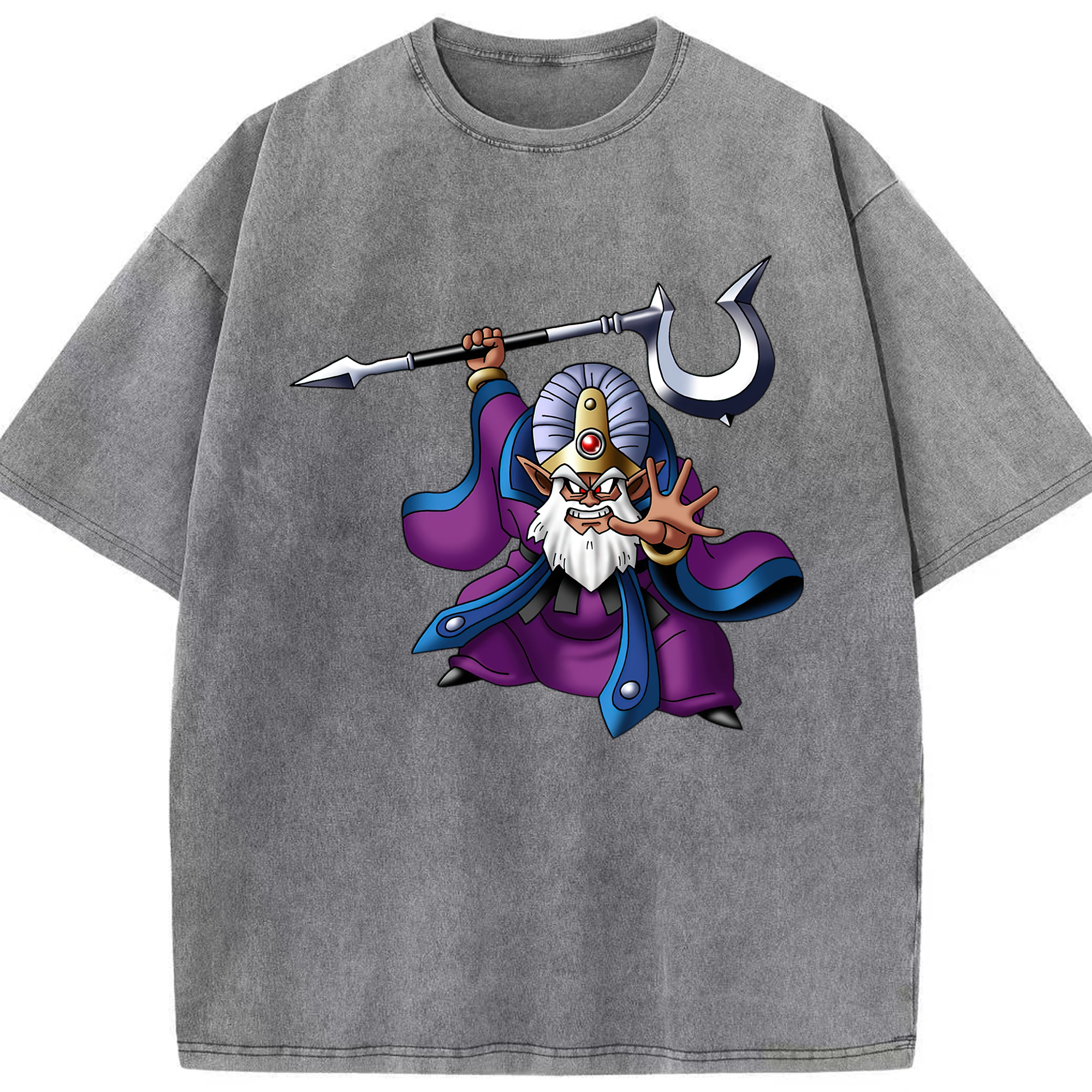 （画像用） ドラゴンクエスト Doragon Kuesuto Dragon Quest 綿100% ヴィンテージ風 半袖Tシャツ（フロントプリント）