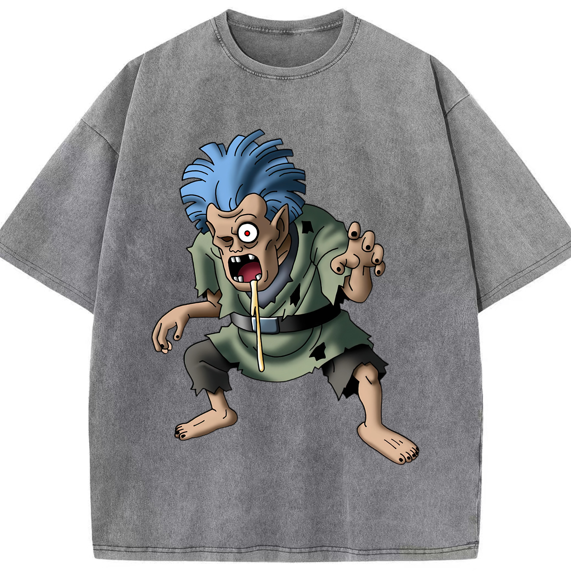 （画像用） ドラゴンクエスト Doragon Kuesuto Dragon Quest 綿100% ヴィンテージ風 半袖Tシャツ（フロントプリント）