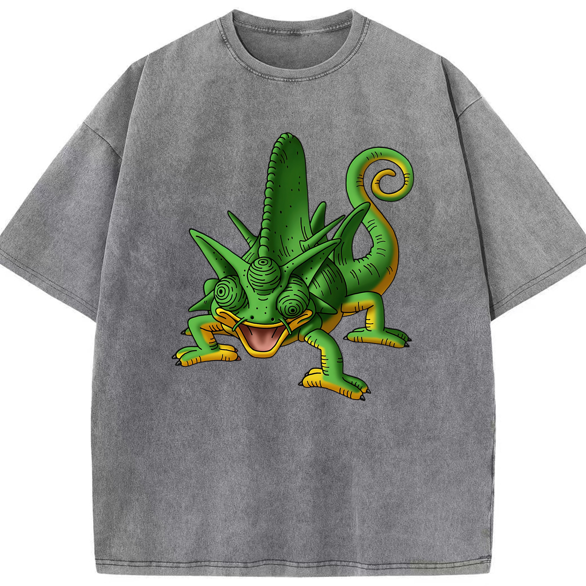 （画像用） ドラゴンクエスト Doragon Kuesuto Dragon Quest 綿100% ヴィンテージ風 半袖Tシャツ（フロントプリント）