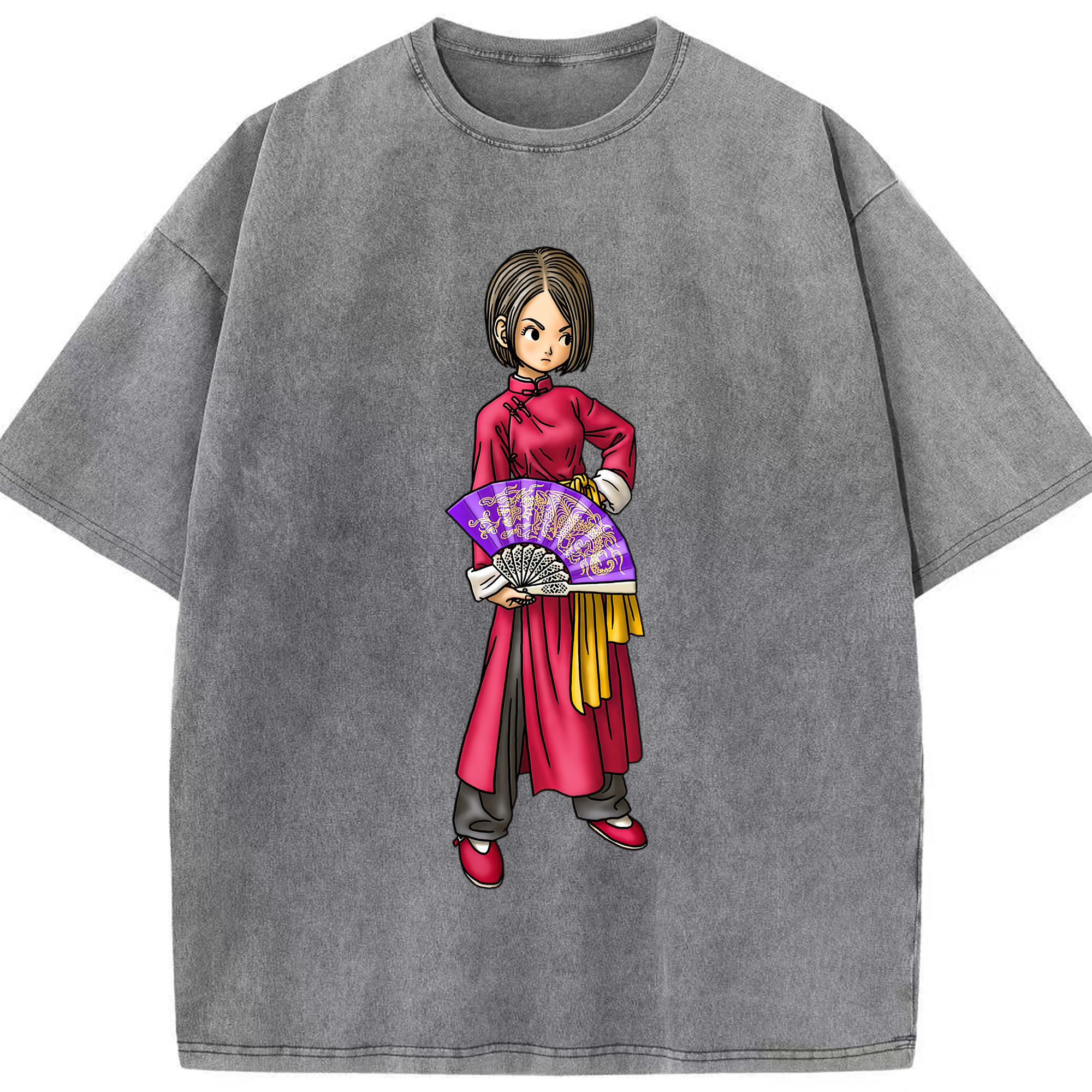 （画像用） ドラゴンクエスト Doragon Kuesuto Dragon Quest 綿100% ヴィンテージ風 半袖Tシャツ（フロントプリント）