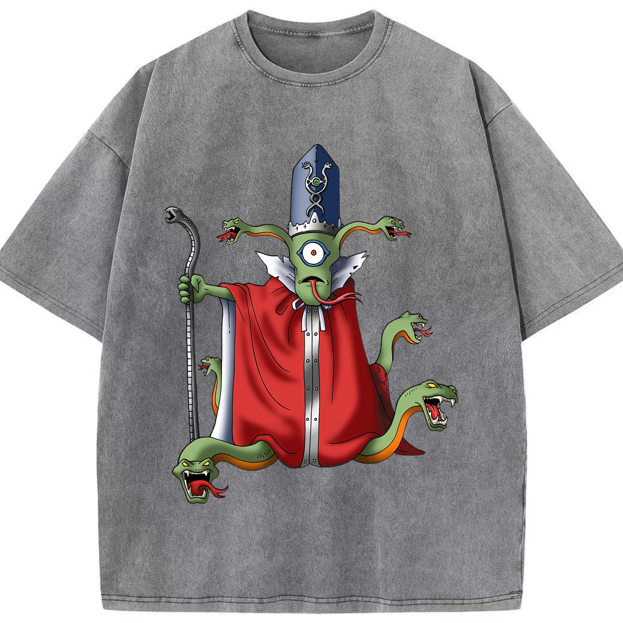 （画像用） ドラゴンクエスト Doragon Kuesuto Dragon Quest 綿100% ヴィンテージ風 半袖Tシャツ（フロントプリント）