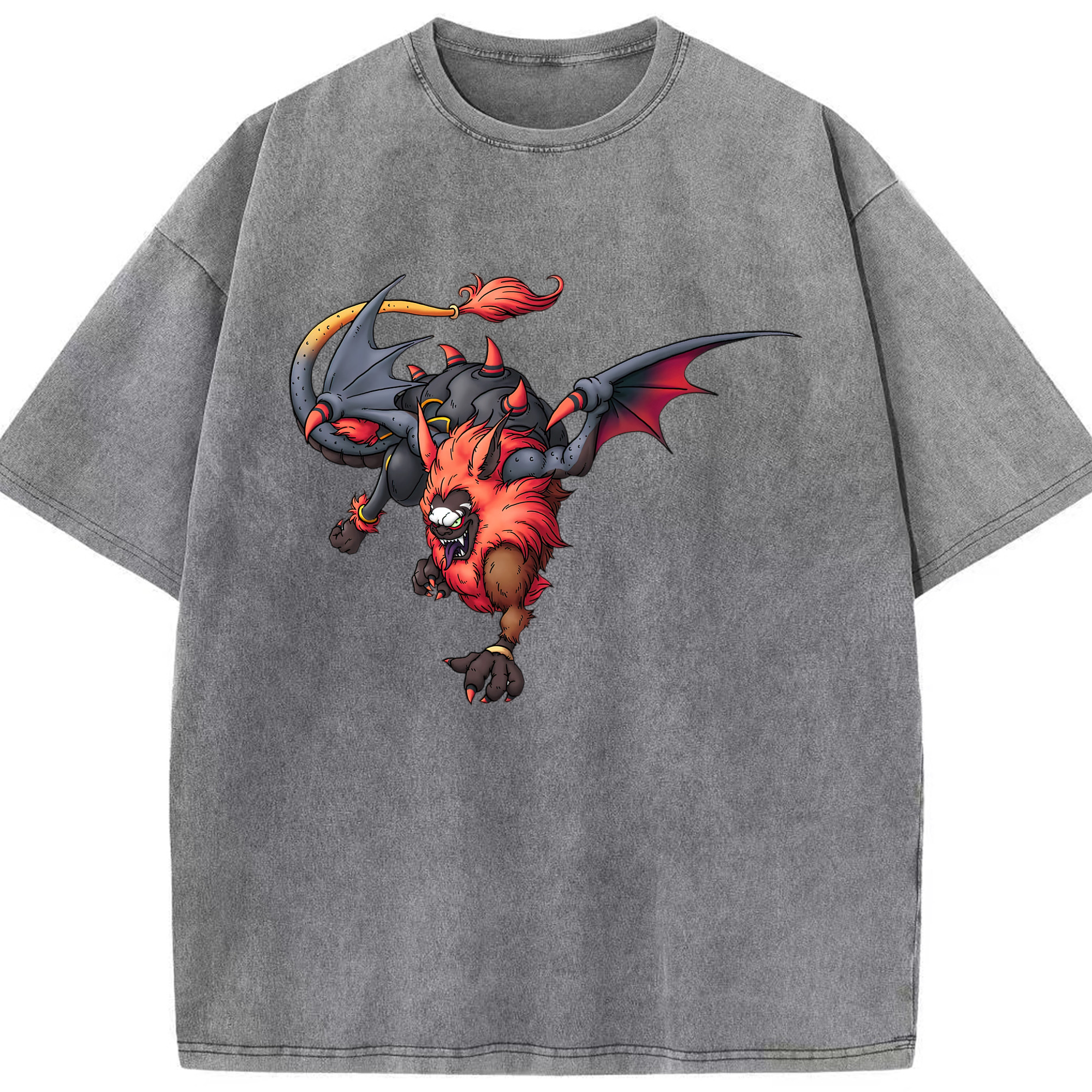 （画像用） ドラゴンクエスト Doragon Kuesuto Dragon Quest 綿100% ヴィンテージ風 半袖Tシャツ（フロントプリント）