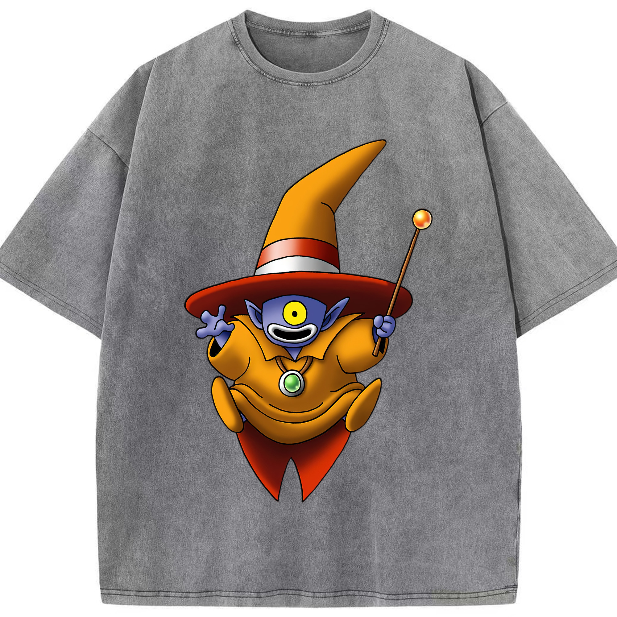 （画像用） ドラゴンクエスト Doragon Kuesuto Dragon Quest 綿100% ヴィンテージ風 半袖Tシャツ（フロントプリント）