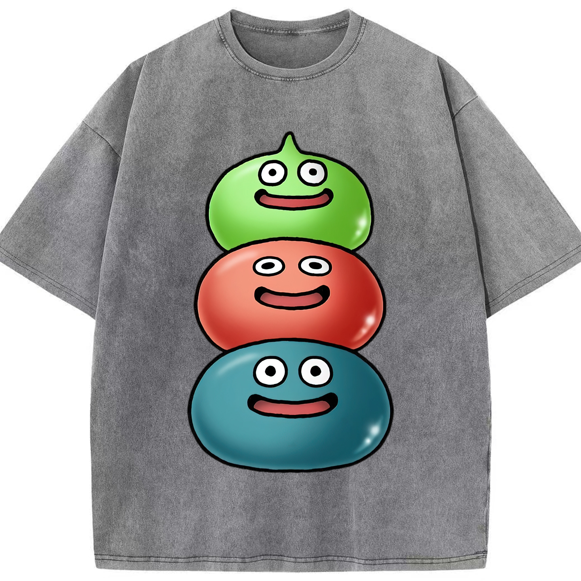 （画像用） ドラゴンクエスト Doragon Kuesuto Dragon Quest 綿100% ヴィンテージ風 半袖Tシャツ（フロントプリント）