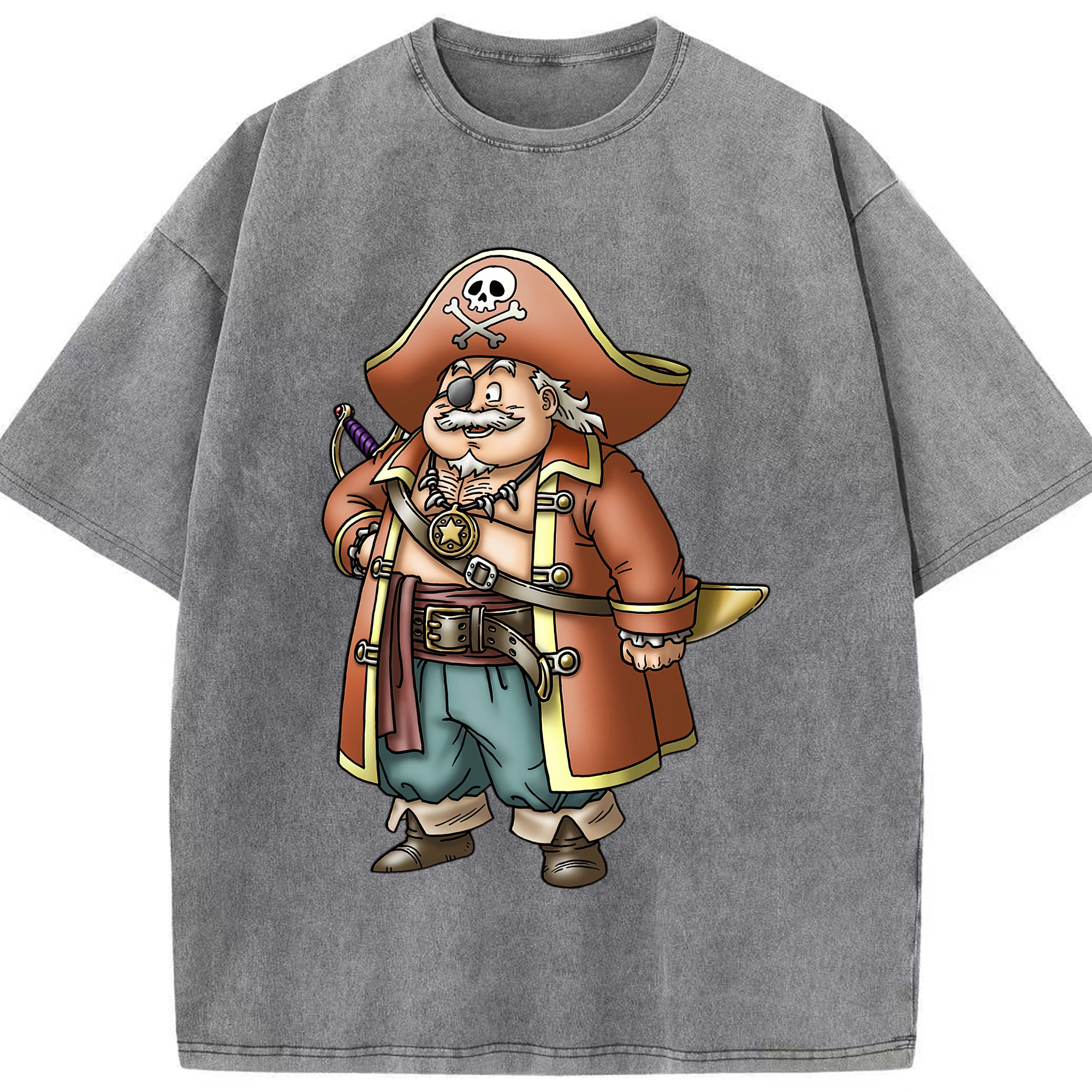 （画像用） ドラゴンクエスト Doragon Kuesuto Dragon Quest 綿100% ヴィンテージ風 半袖Tシャツ（フロントプリント）