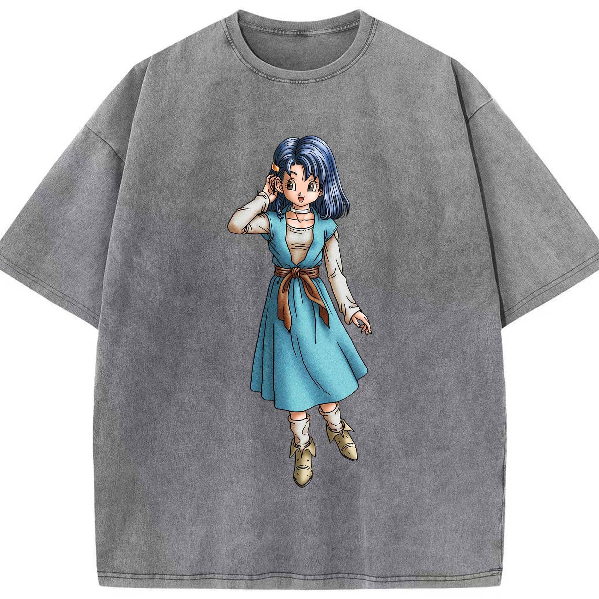 （画像用） ドラゴンクエスト Doragon Kuesuto Dragon Quest 綿100% ヴィンテージ風 半袖Tシャツ（フロントプリント）